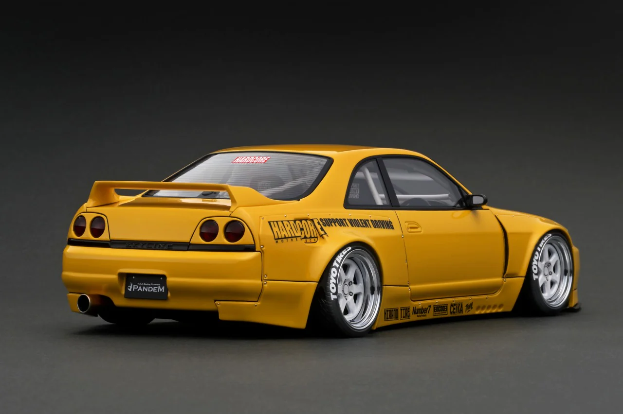 Ignition Model 1:18 Nissan Skyline GT-R (BNCR33) Pandem in Yellow - Image 2