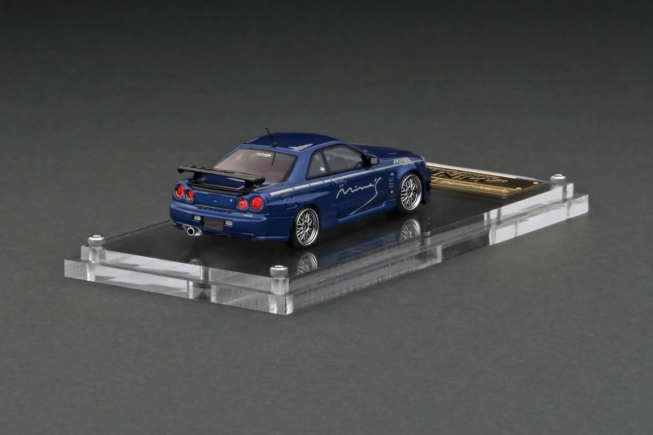 Ignition Model 1:64 Nissan Skyline GT-R (R34) Mine's in Blue Metallic - Image 2