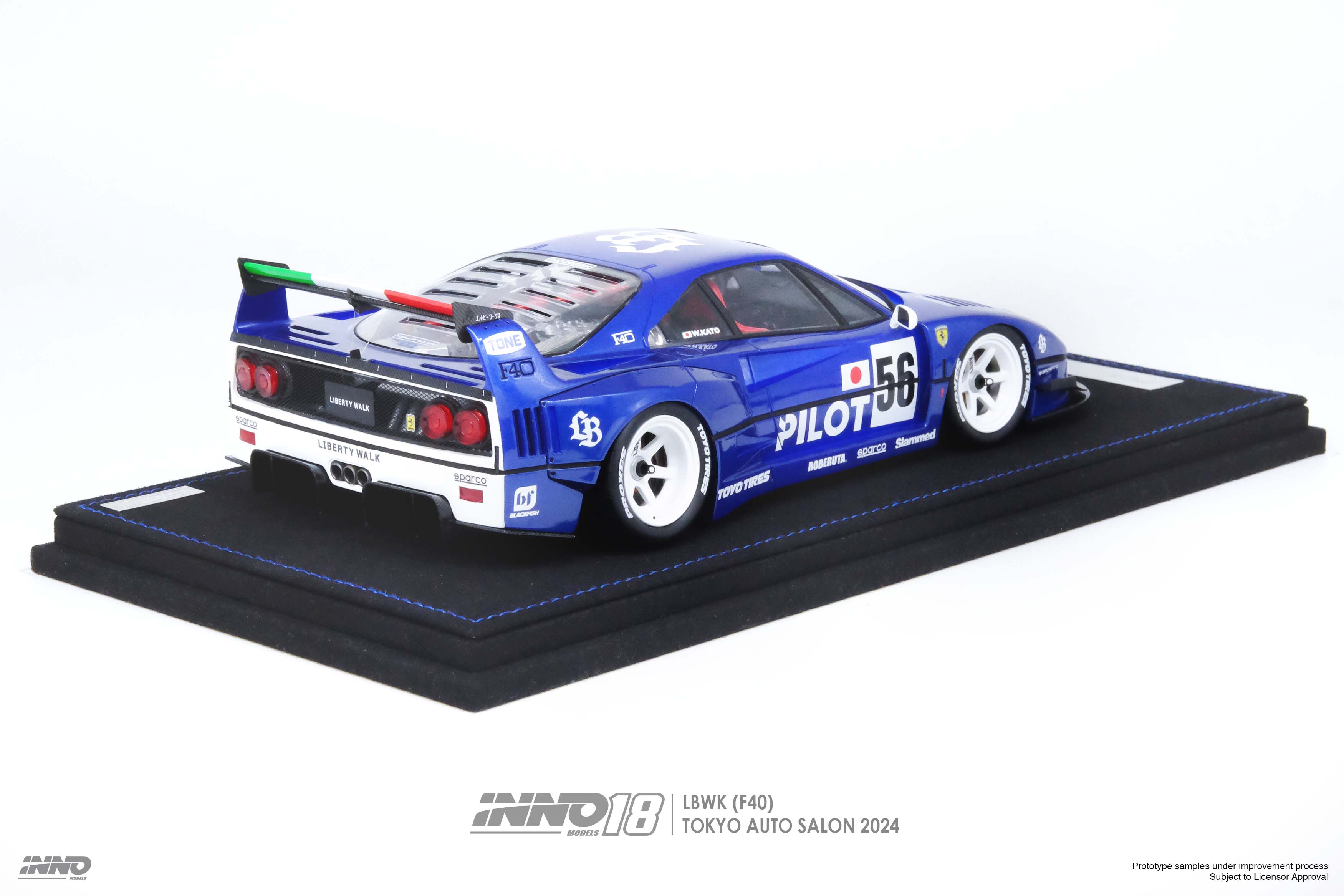 INNO Models 1:18 Ferrari F40 Liberty Walk in White Tokyo Auto Salon 2024 - Image 2
