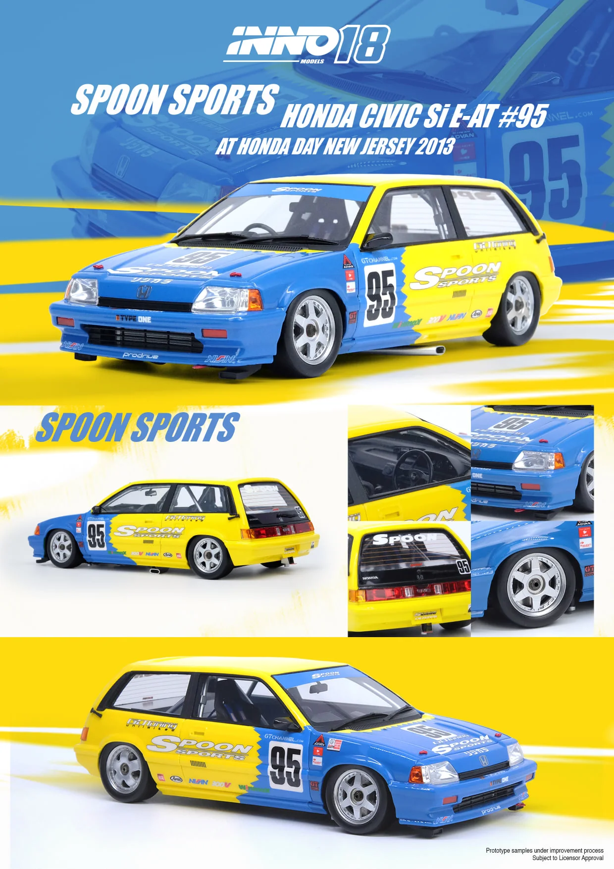 INNO Models 1:18 Honda Civic Si E-AT Gr.A Tuned by "SPOON SPORTS" At Honda Day New Jersey 2013
