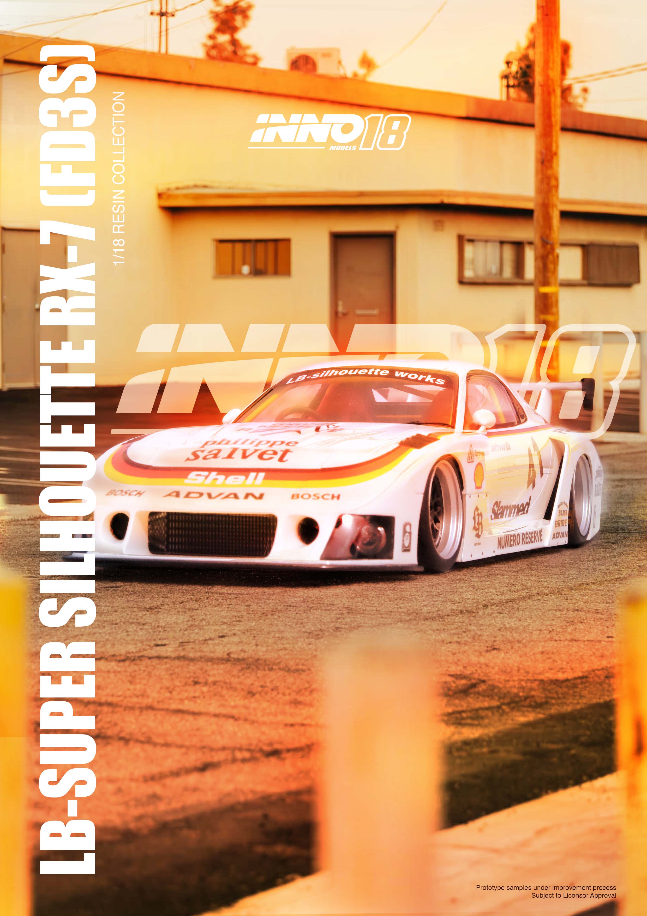INNO Models 1/18 Mazda RX-7 (FD3S) Super Silhouette LBWK in White - Image 6