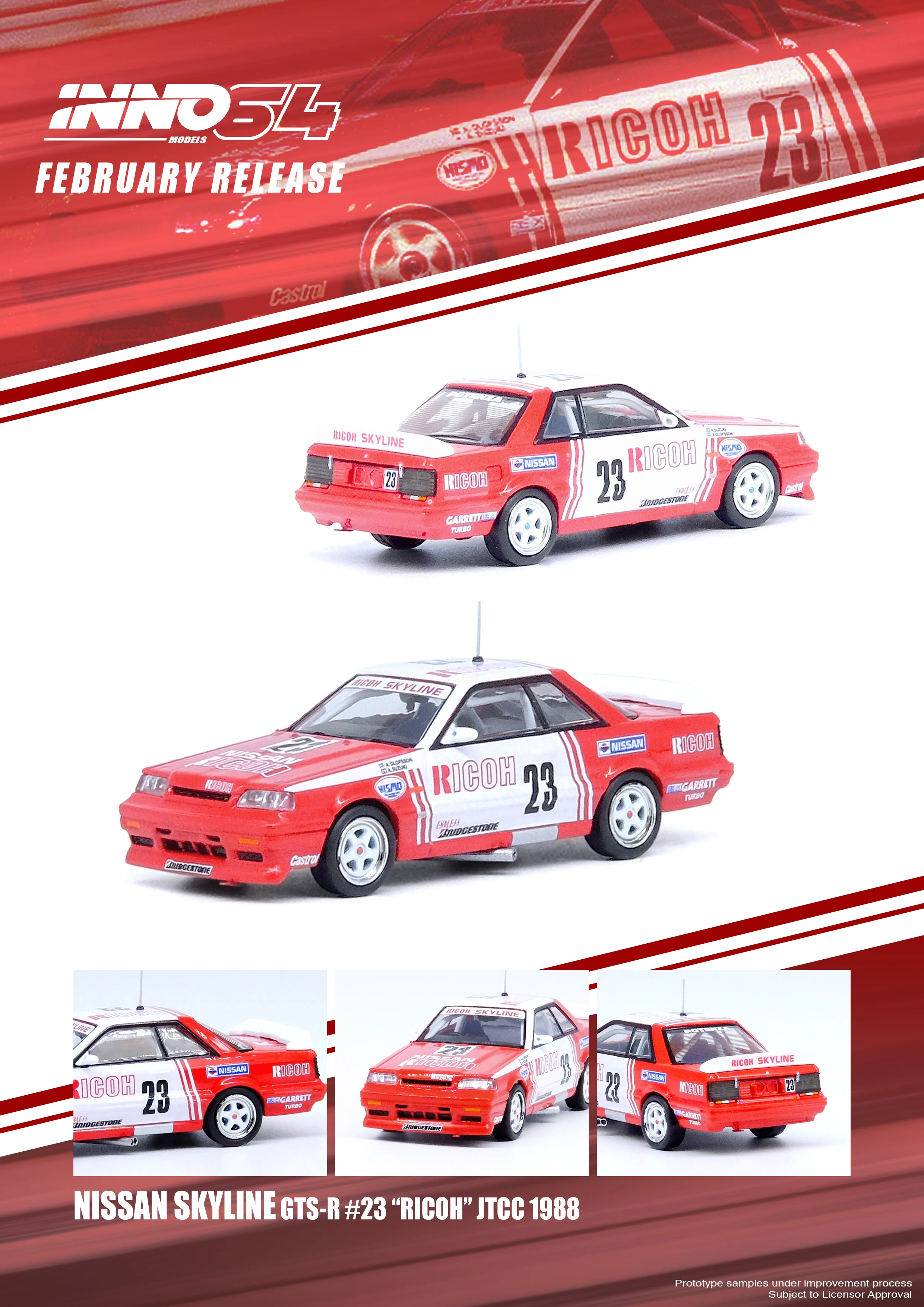 INNO Models 1:64 Nissan Skyline GTS-R (R31) #23 "Ricoh" JTCC 1988 - Image 3