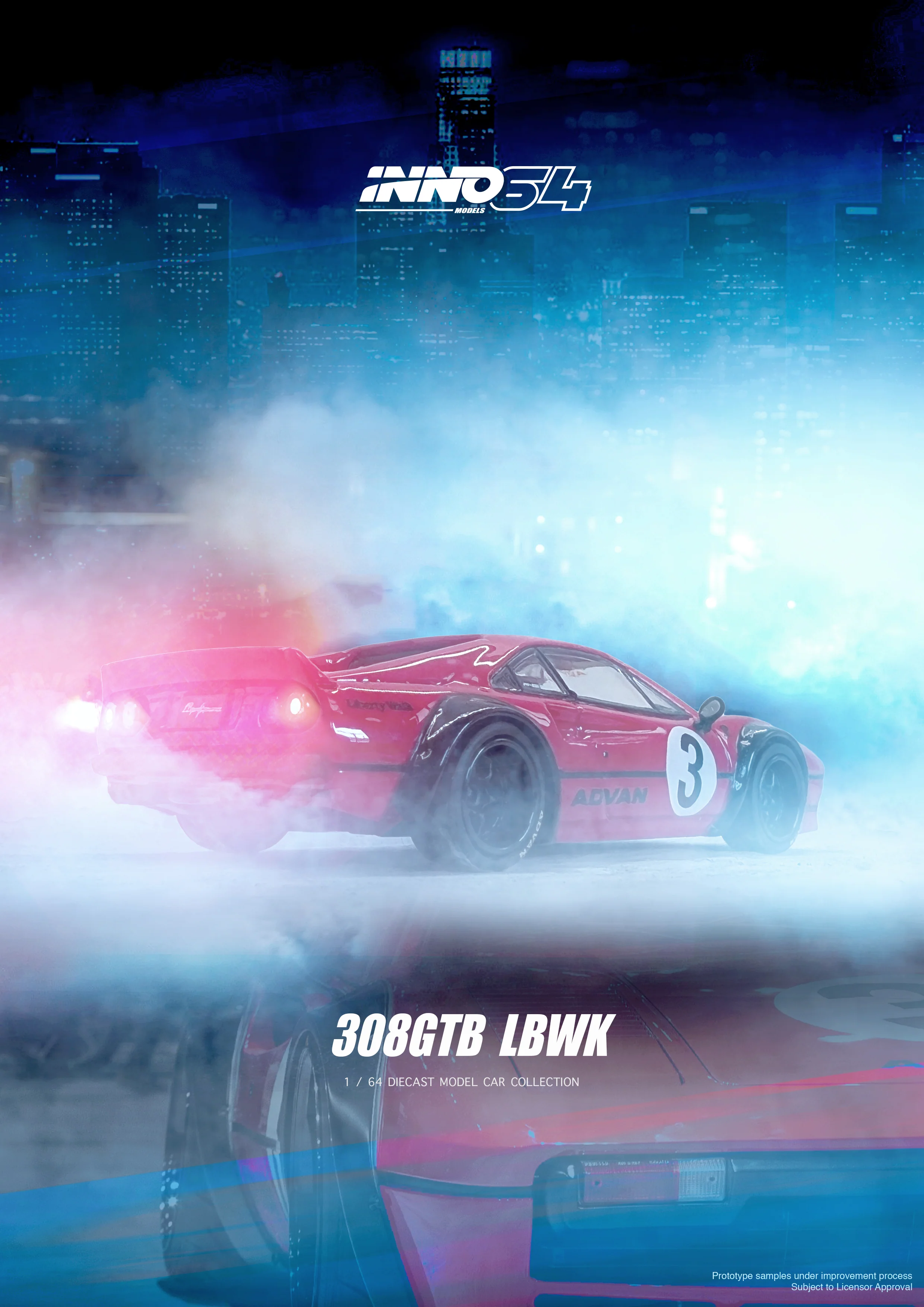 INNO64 1/64 Ferrari 308 GTB Liberty Walk in Red - Image 8