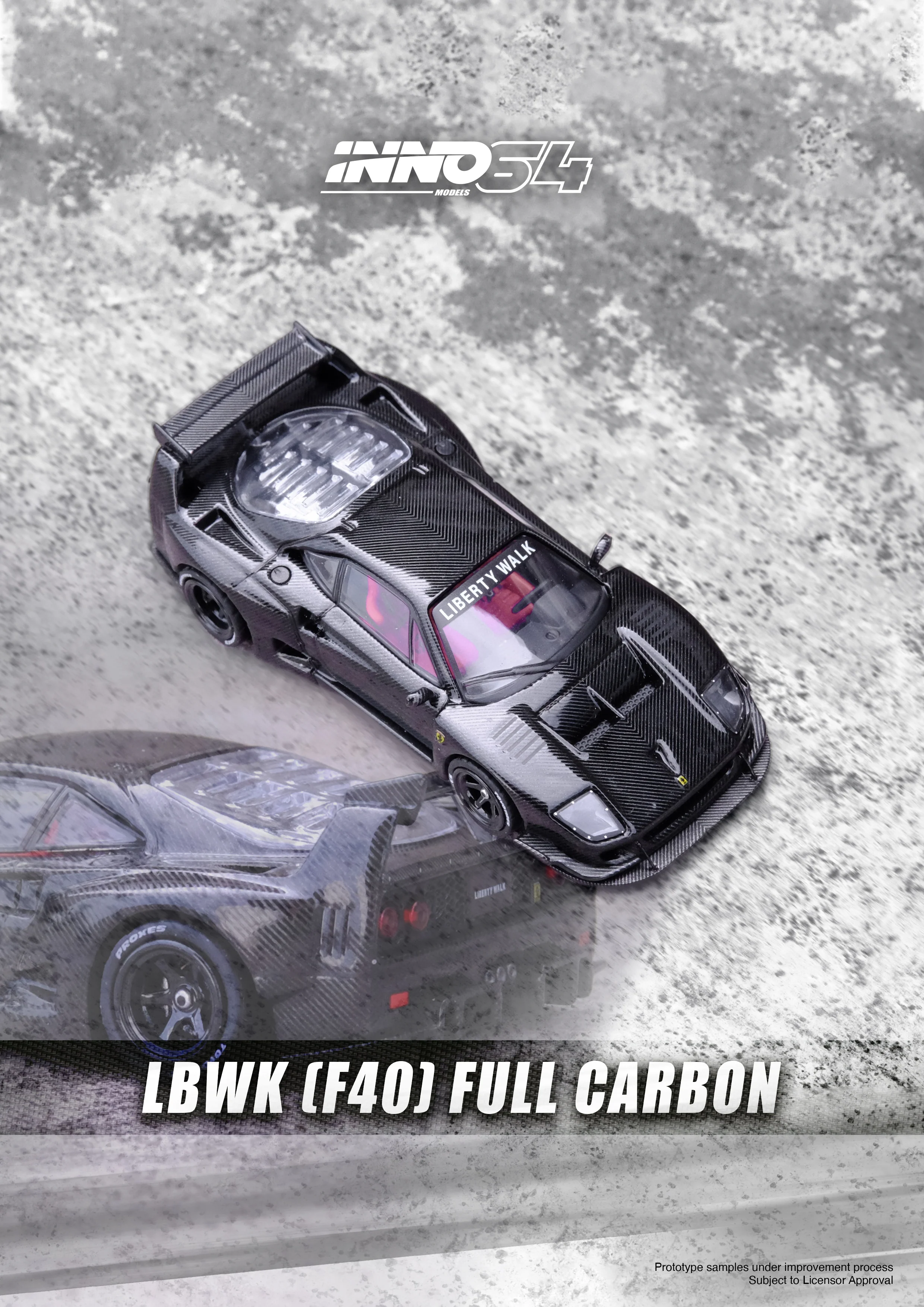 INNO64 1:64 Ferrari F40 Liberty Walk in Full Carbon - Image 4