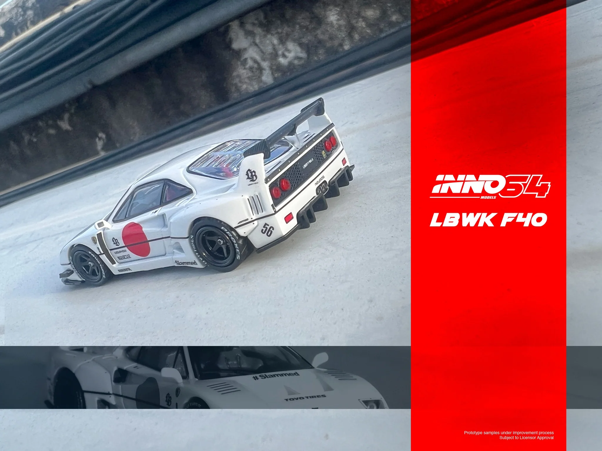 INNO64 1:64 Ferrari F40 Liberty Walk Tokyo Auto Salon 2023 Edition in White - Image 2