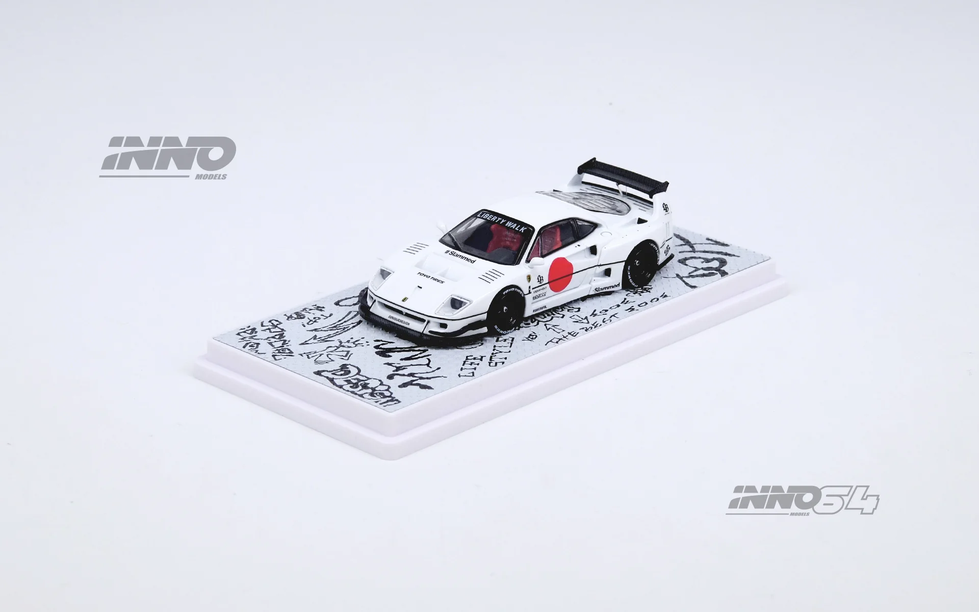 INNO64 1:64 Ferrari F40 Liberty Walk Tokyo Auto Salon 2023 Edition in White - Image 6
