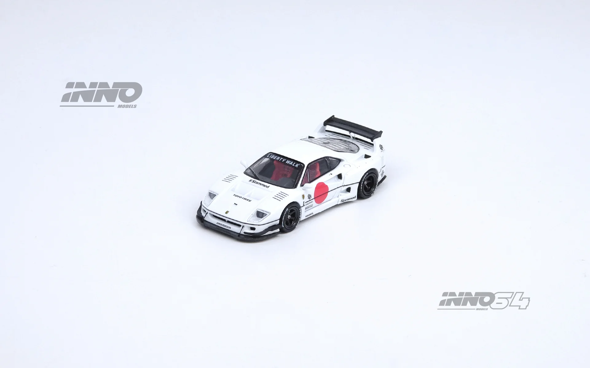 INNO64 1:64 Ferrari F40 Liberty Walk Tokyo Auto Salon 2023 Edition in White - Image 7