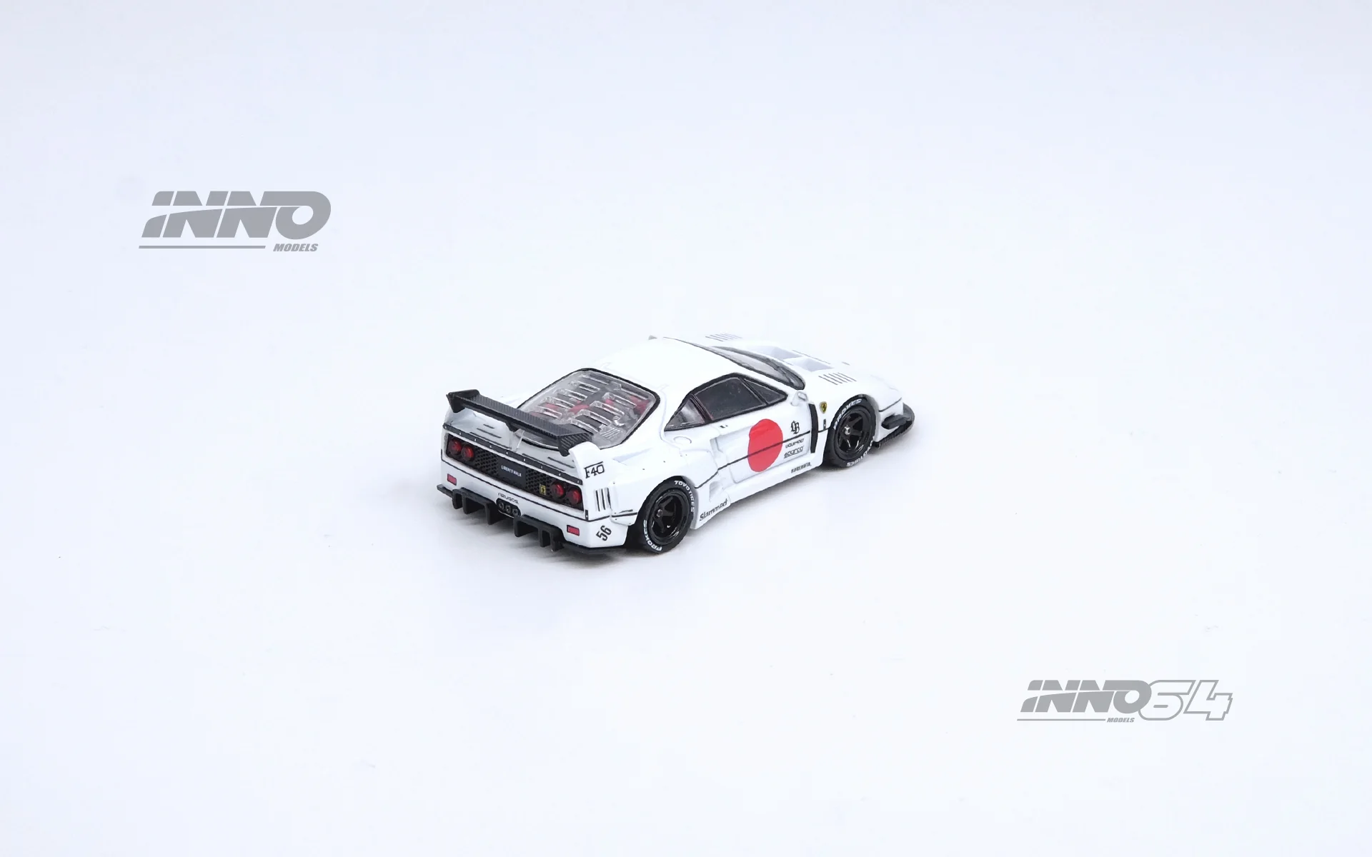 INNO64 1:64 Ferrari F40 Liberty Walk Tokyo Auto Salon 2023 Edition in White - Image 8