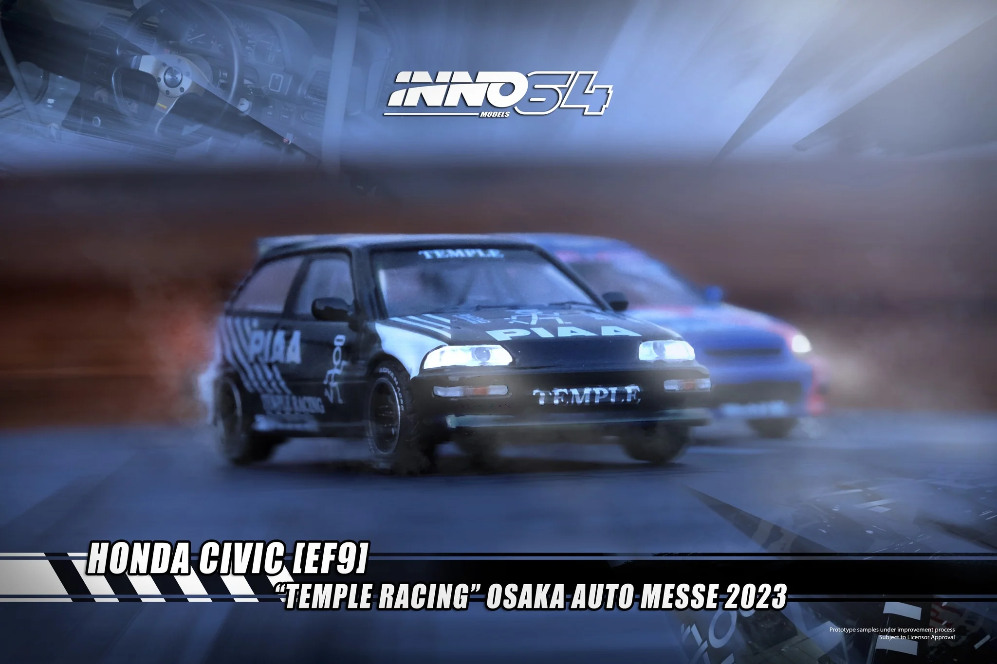 INNO64 1:64 Honda Civic (EF9) "TEMPLE RACING" Osaka Auto Messe 2023 - Image 4