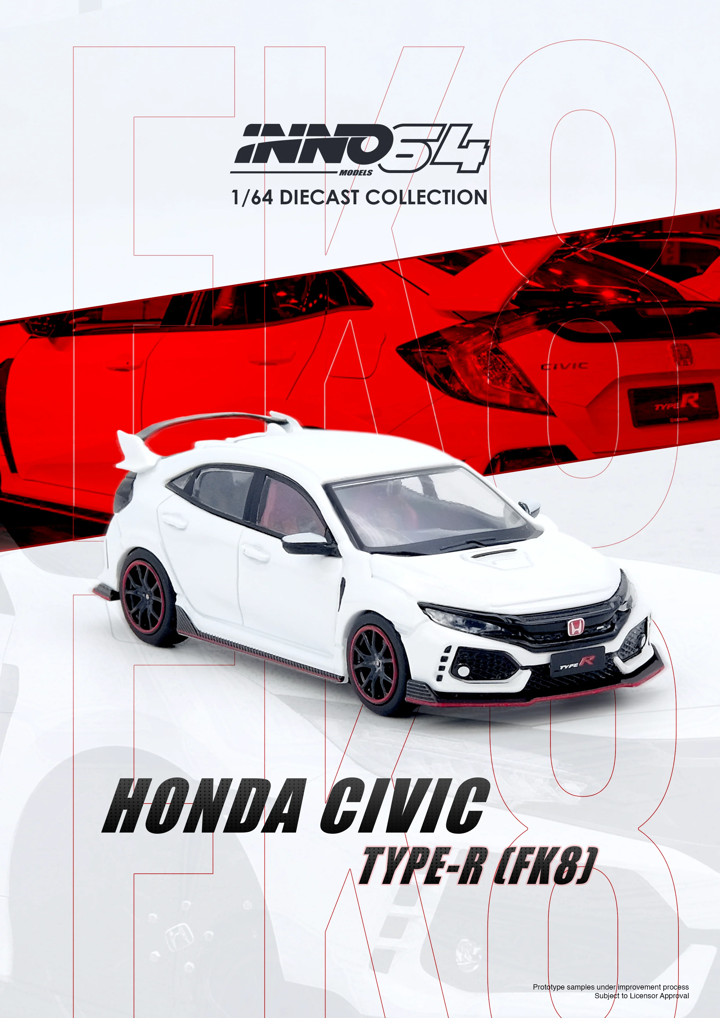 INNO64 1:64 Honda Civic (FK8) Type-R in White - Image 4