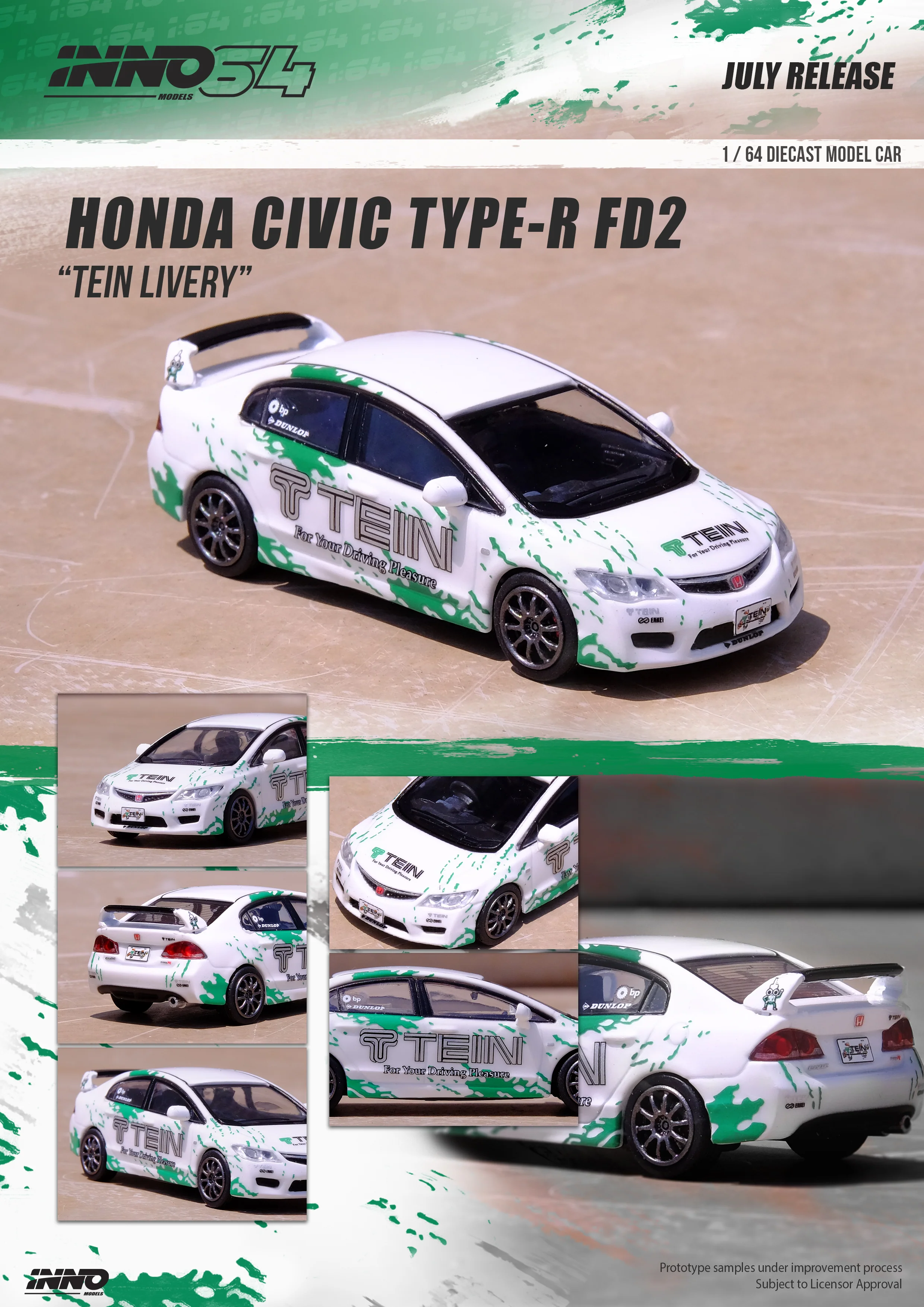 INNO64 1:64 Honda Civic Type-R FD2 "TEIN" Edition - Image 3