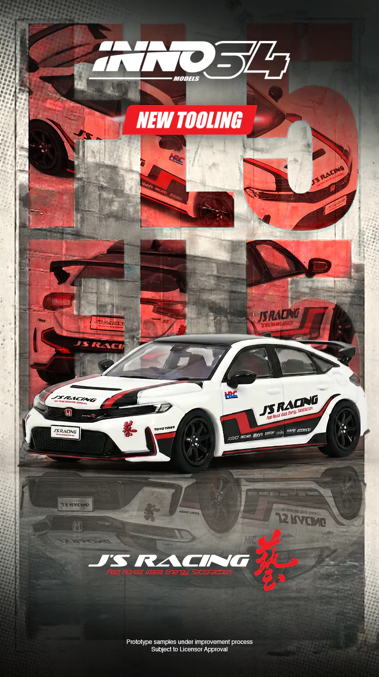 *PREORDER* INNO64 1:64 Honda Civic Type-R (FL5) J's Racing in White - Image 6
