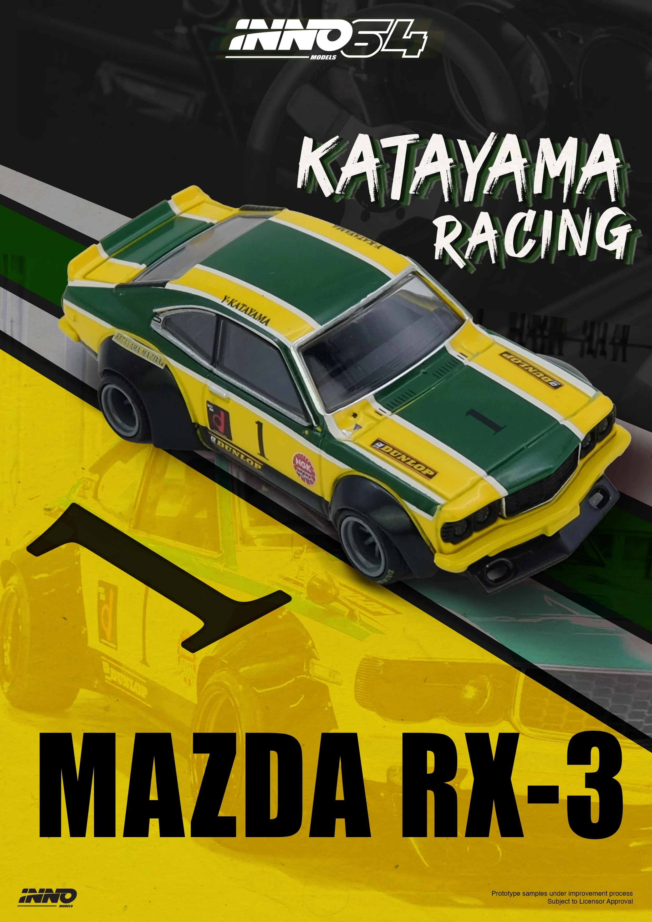 INNO64 1:64 Mazda RX-3 Savanna LBWK "KATAYAMA RACING" Livery - Image 4