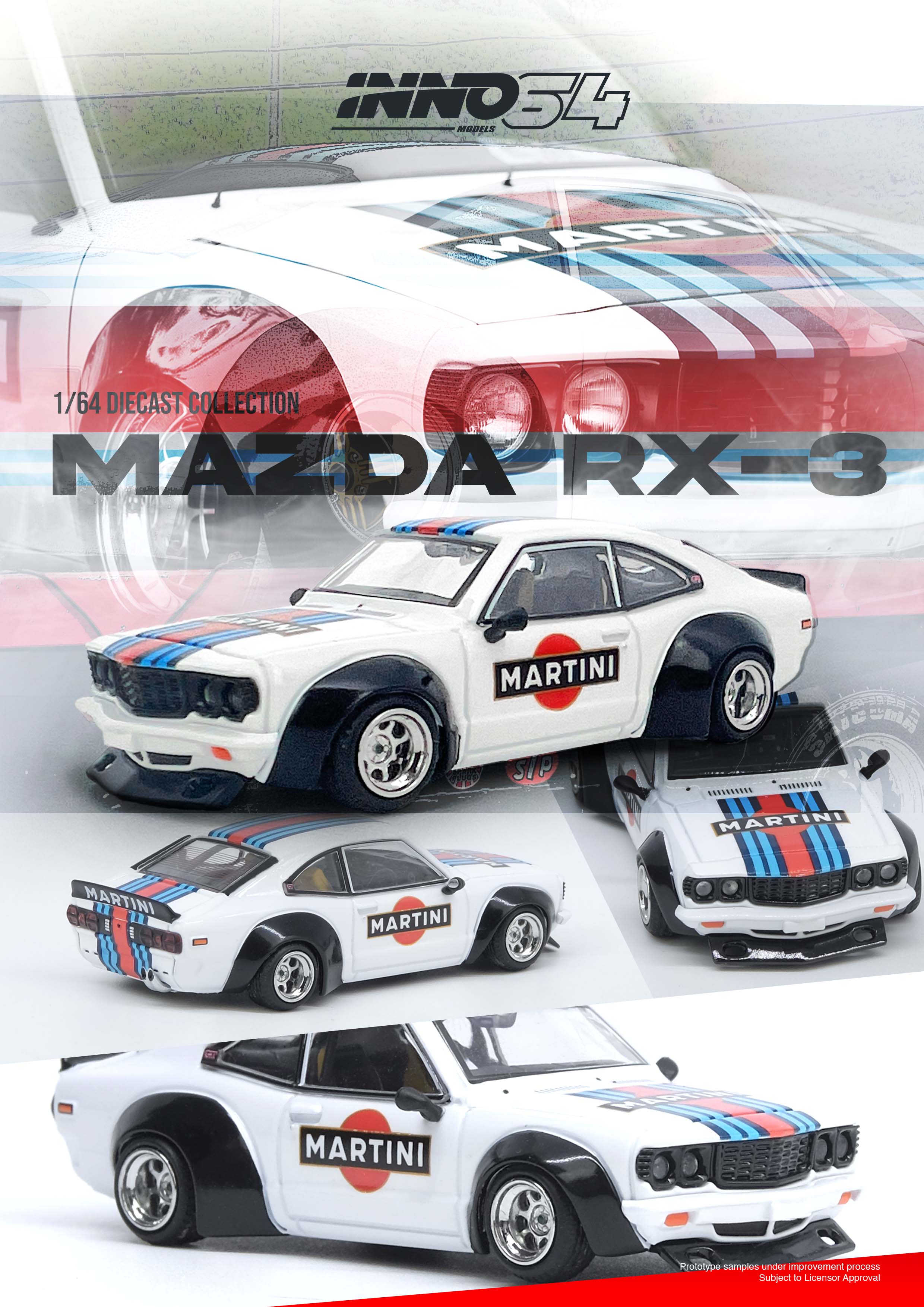 INNO64 1:64 Mazda RX-3 Savanna LBWK "MARTINI RACING" - Image 3