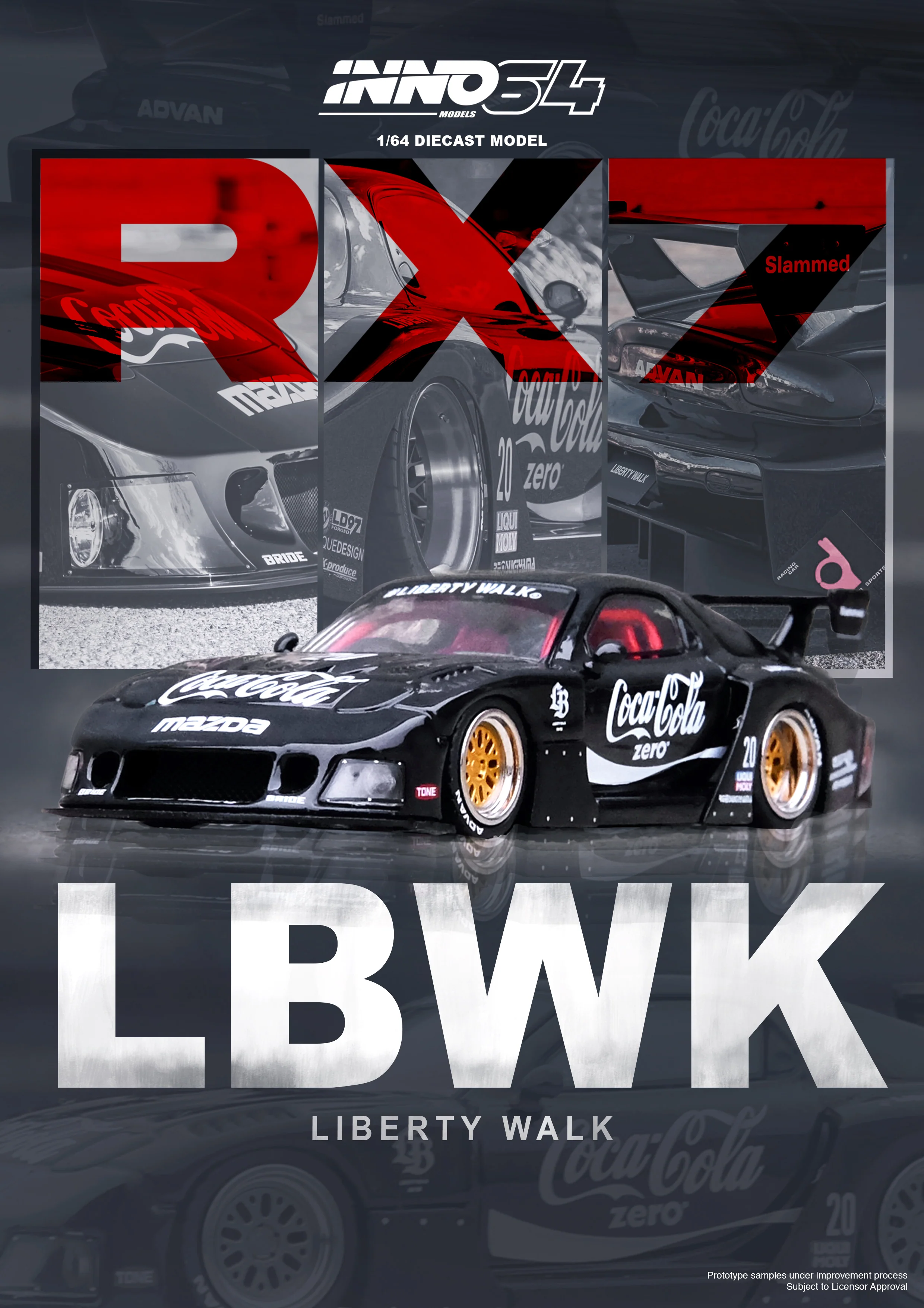 INNO64 1:64 Mazda RX7 (FD3S) LB-SUPER SILHOUETTE in Black - Image 4