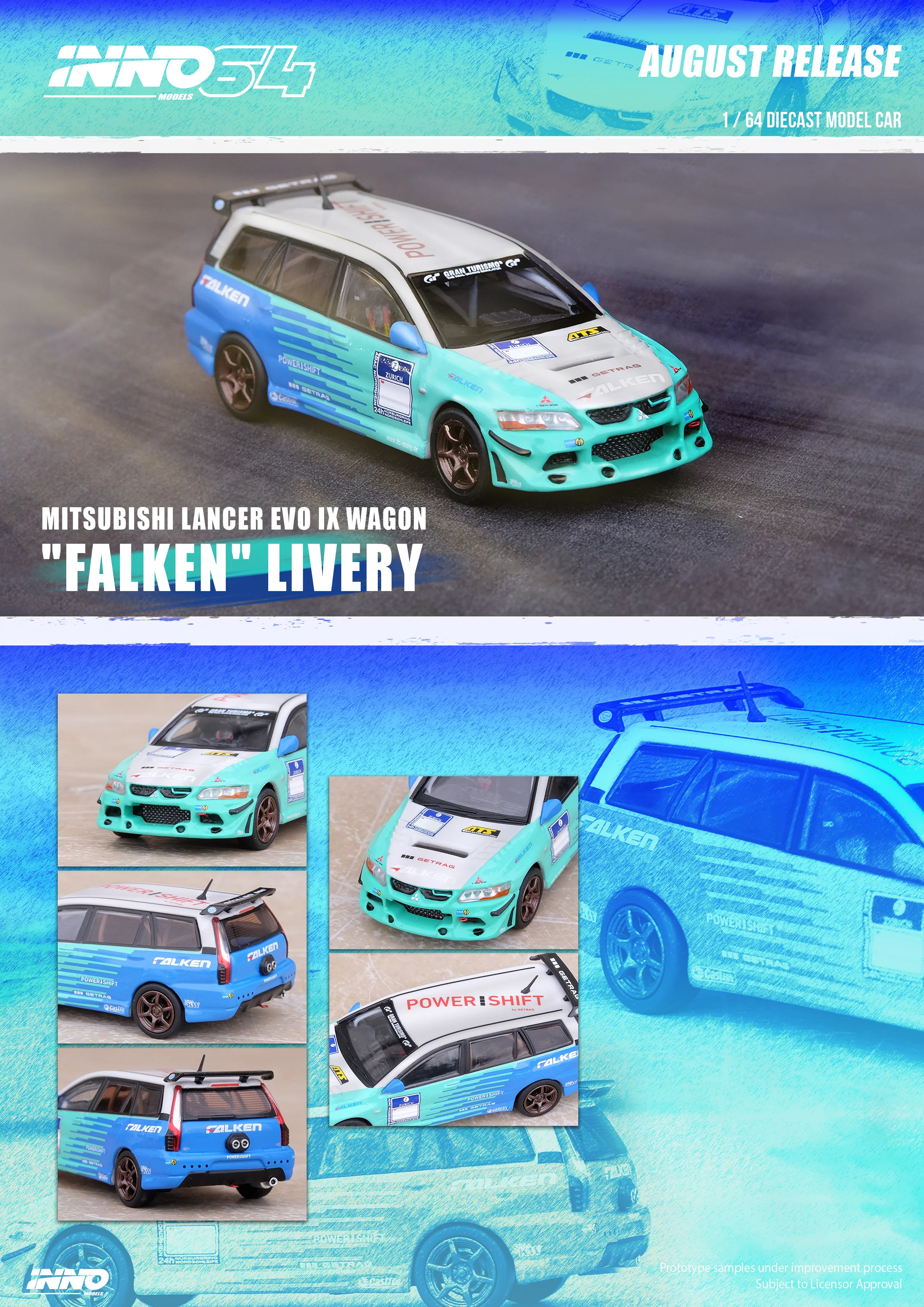 INNO64 1:64 Mitsubishi Lancer EVO IX Wagon "FALKEN LIVERY" - Image 3