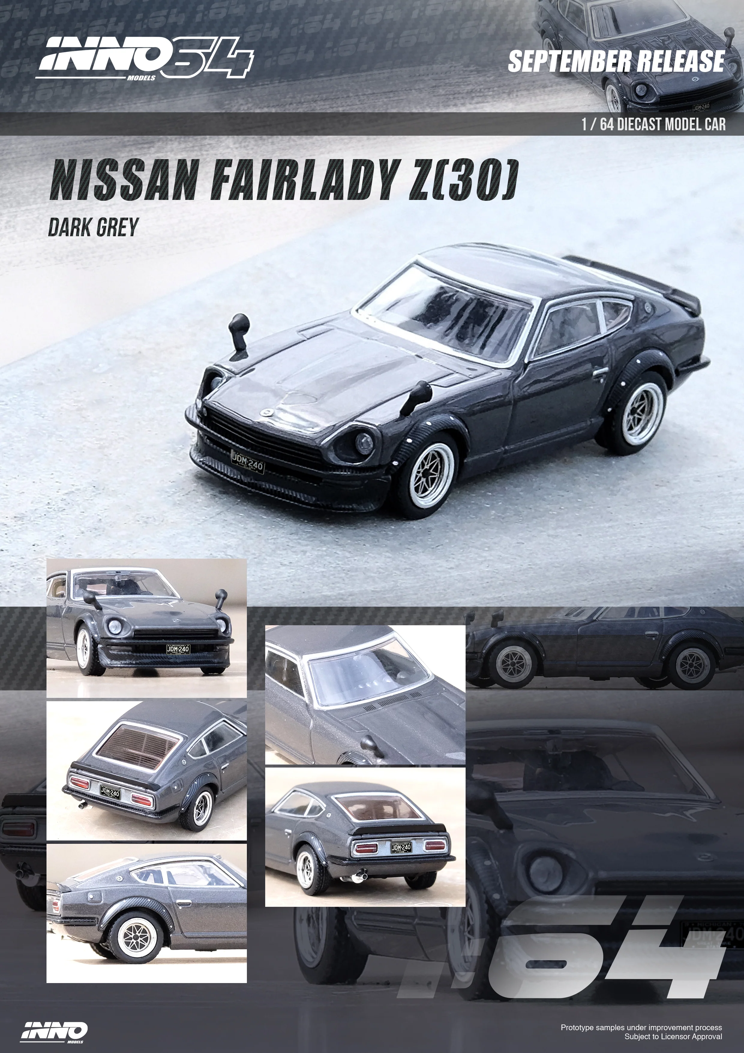 INNO64 1:64 Nissan Fairlady Z (S30) in Dark Grey - Image 3