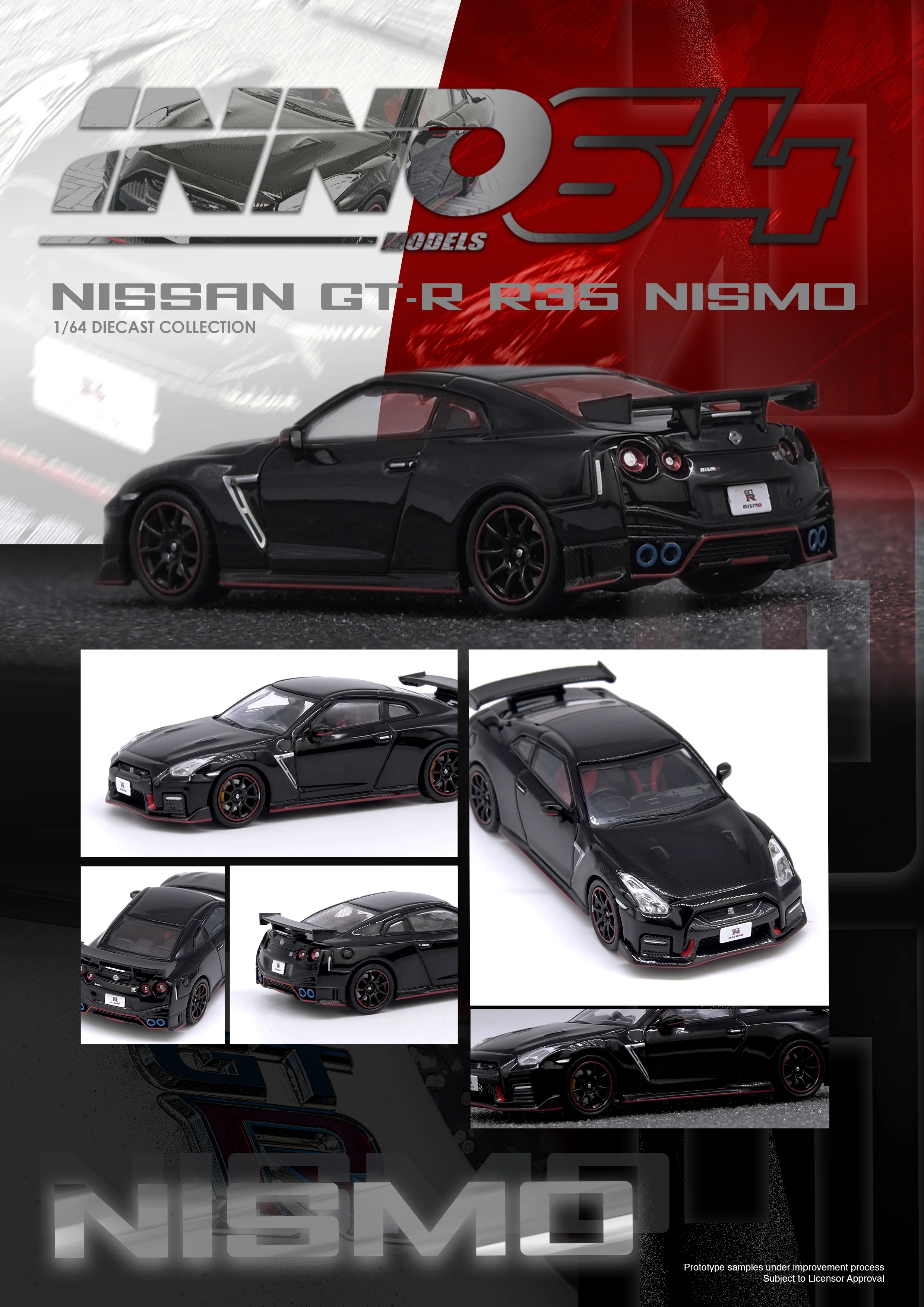 INNO64 1:64 Nissan GT-R (R35) NISMO in Black - Image 3