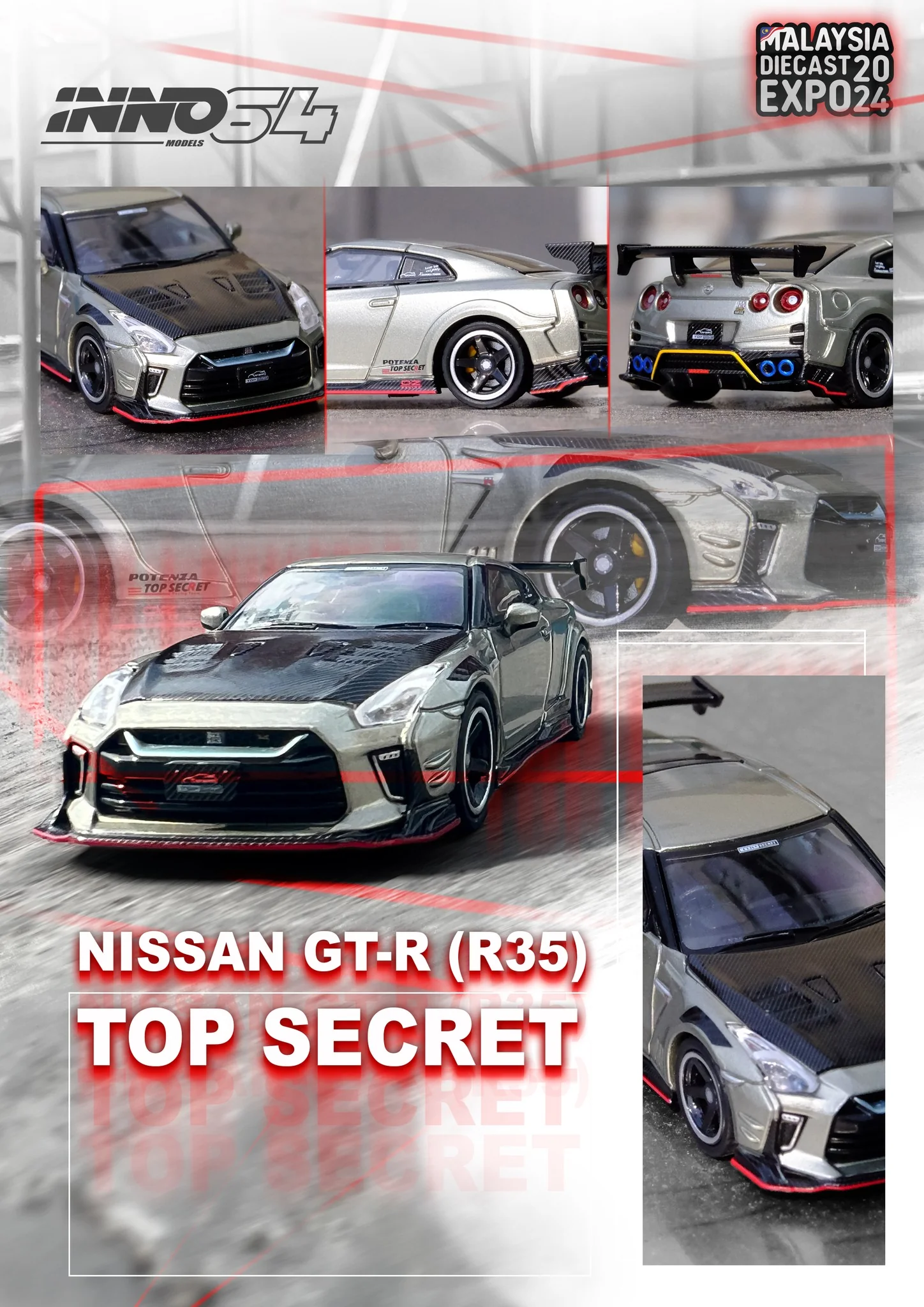 INNO64 1:64 Nissan GT-R (R35) "TOP SECRET" MDX 2024 Special Edition (ONE PER CUSTOMER / ORDER) - Image 2