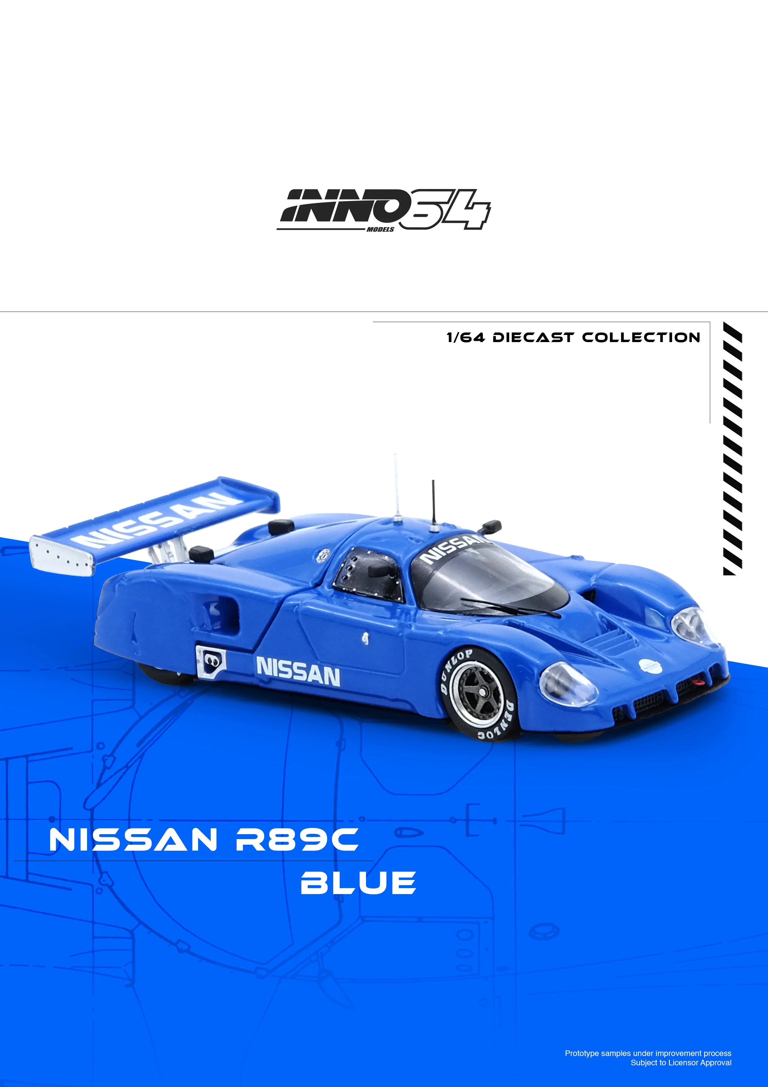 INNO64 1:64 Nissan R89C in Blue - Image 8