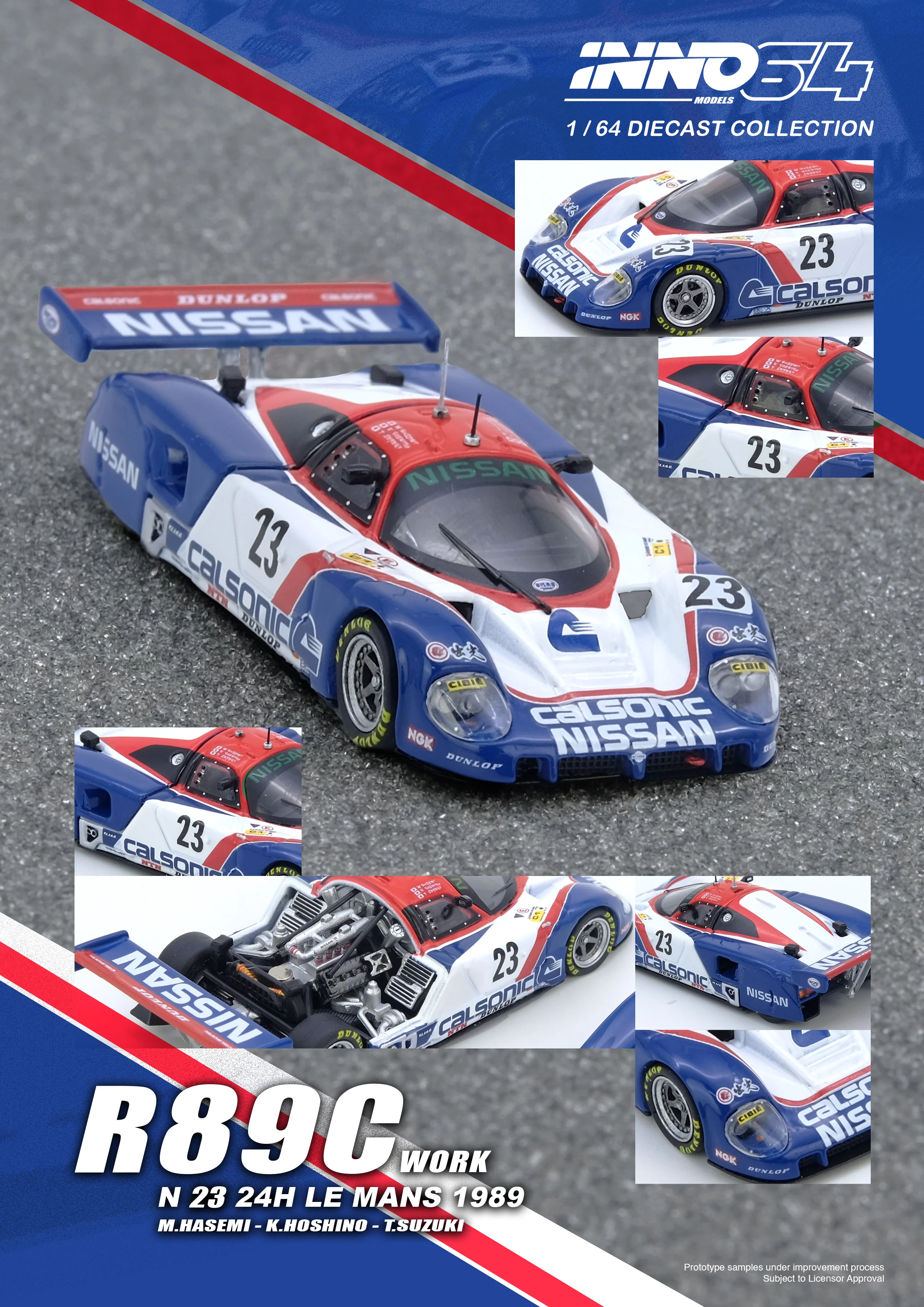 INNO64 1:64 Nissan R89C Le Mans 1989 No23 Masahiro Hasemi / Kazuyoshi Hoshino / Toshio Suzuki - Image 4