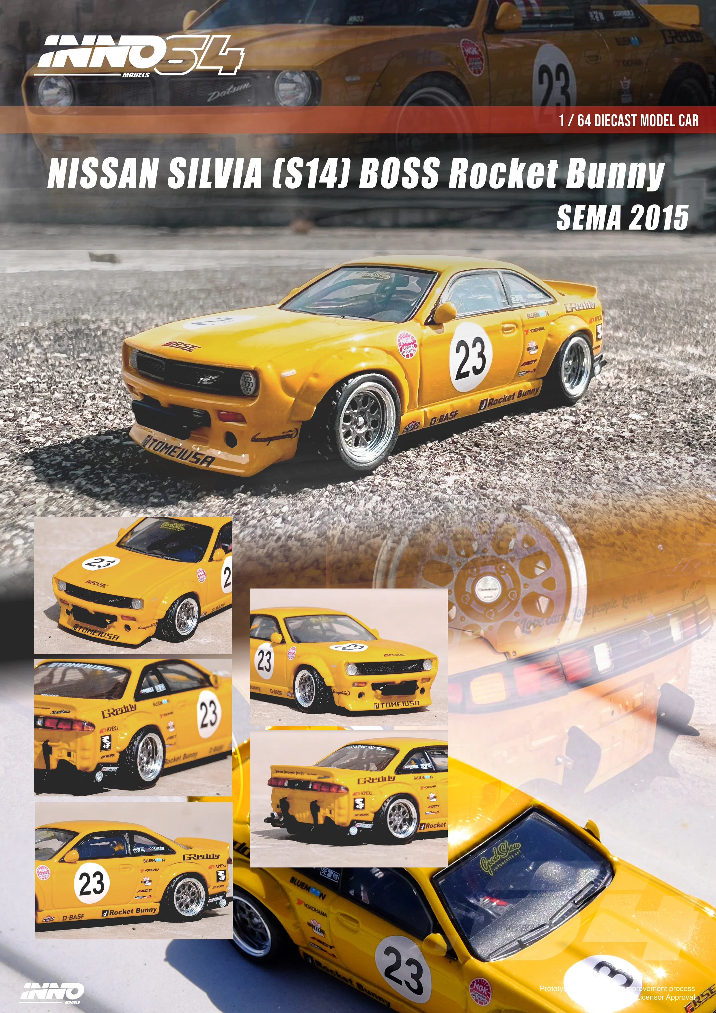 INNO64 1/64 Nissan Silvia (S14) BOSS "Rocket Bunny" SEMA 2015 - Image 3