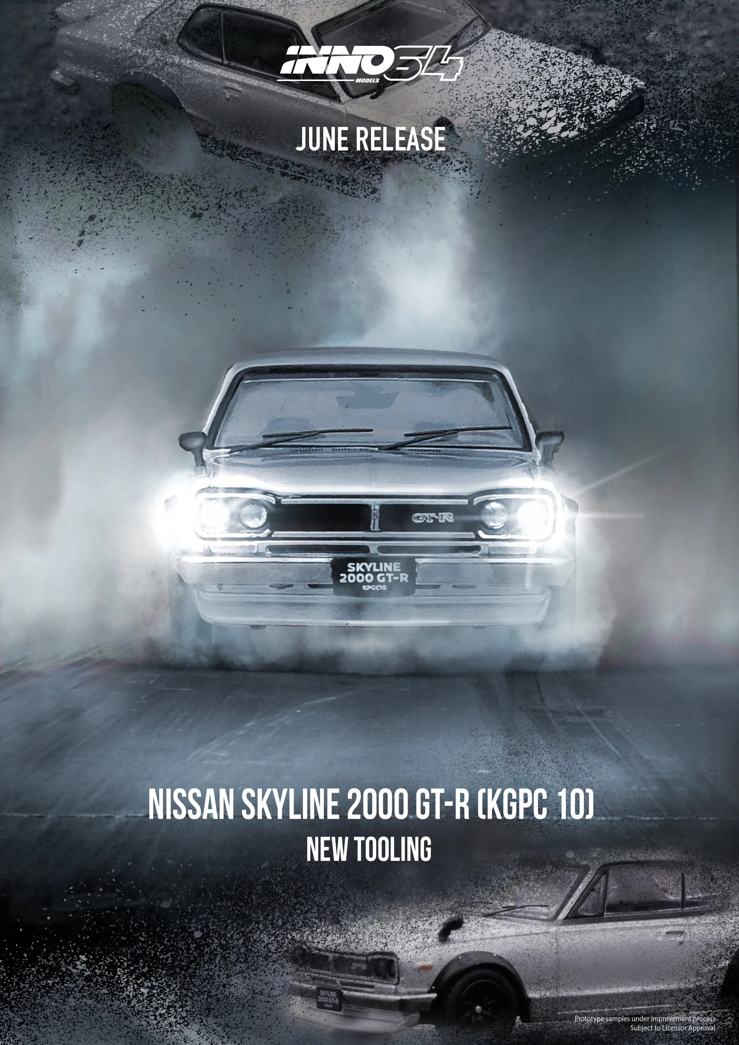 INNO64 1:64 Nissan Skyline 2000GT-R (KPGC10) in Silver - Image 2