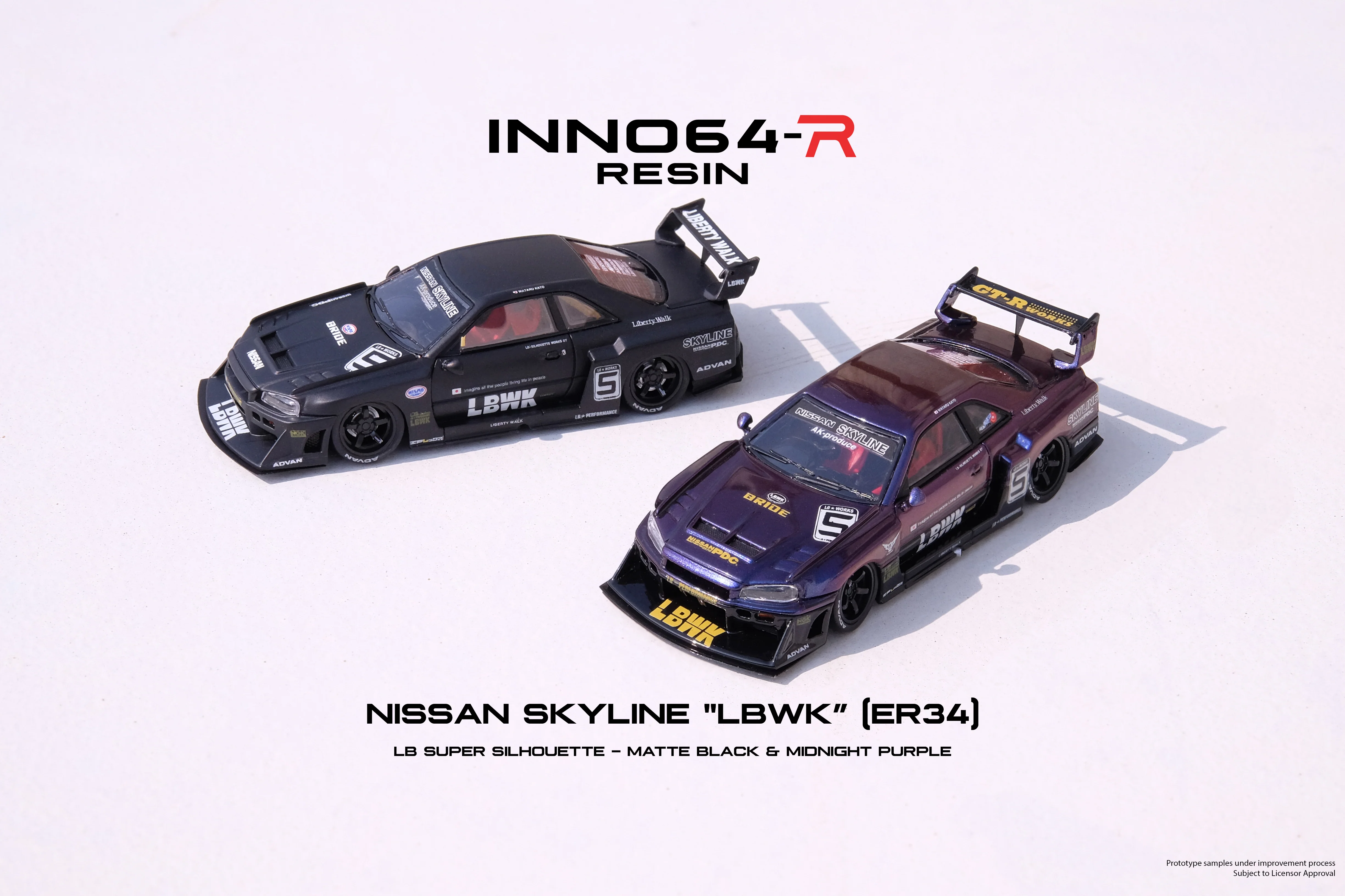 INNO64 1:64 Nissan Skyline (ER34) Super Silhouette "LBWK" in Midnight Purple II - Image 4