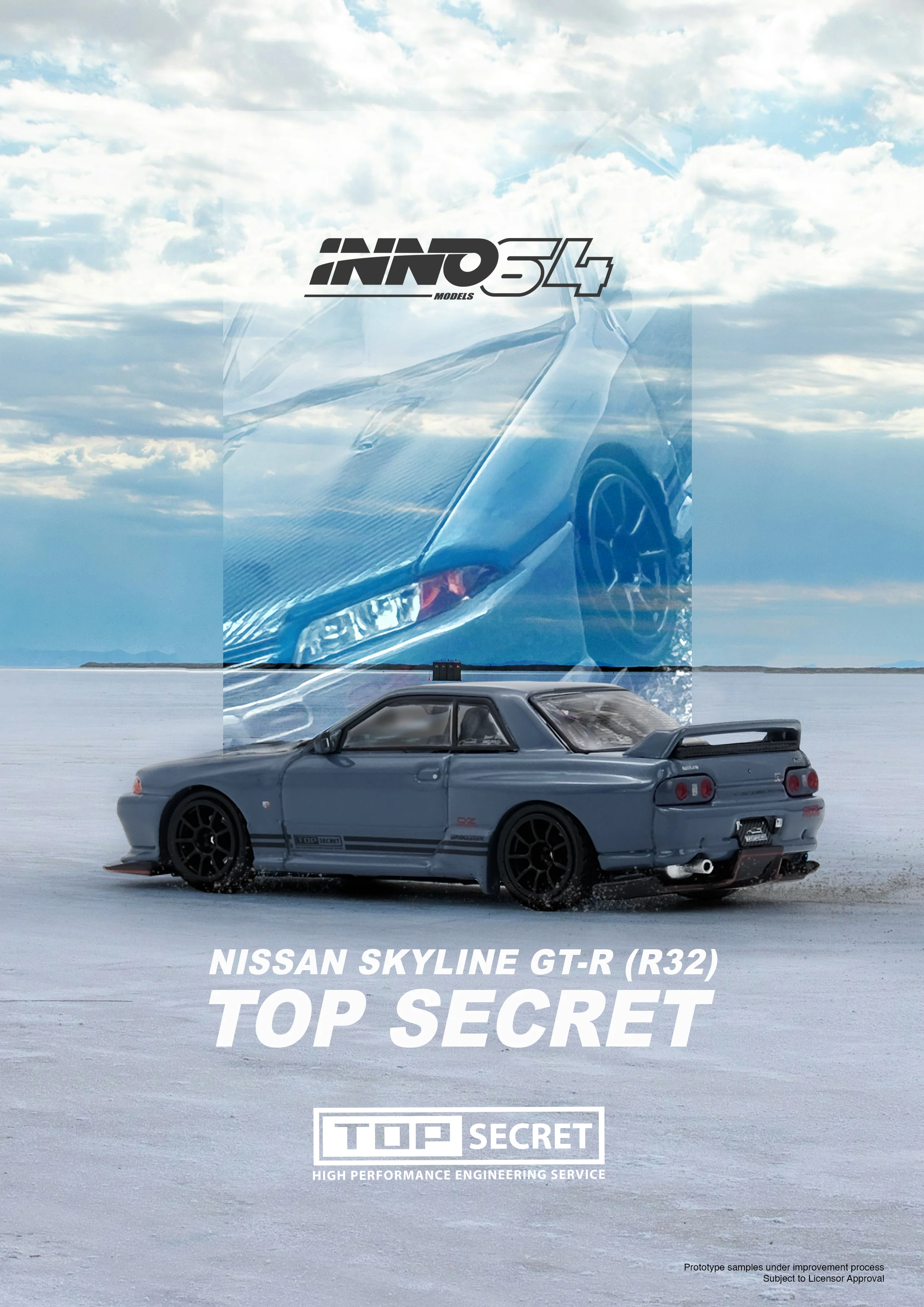 INNO64 1:64 Nissan Skyline GT-R (R32) TOP SECRET in Stealth Gray - Image 4
