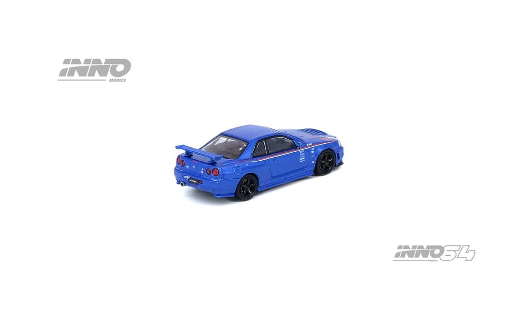 INNO64 1:64 Nissan Skyline GT-R R34 R-Tune R1 in Bayside Blue - Image 4