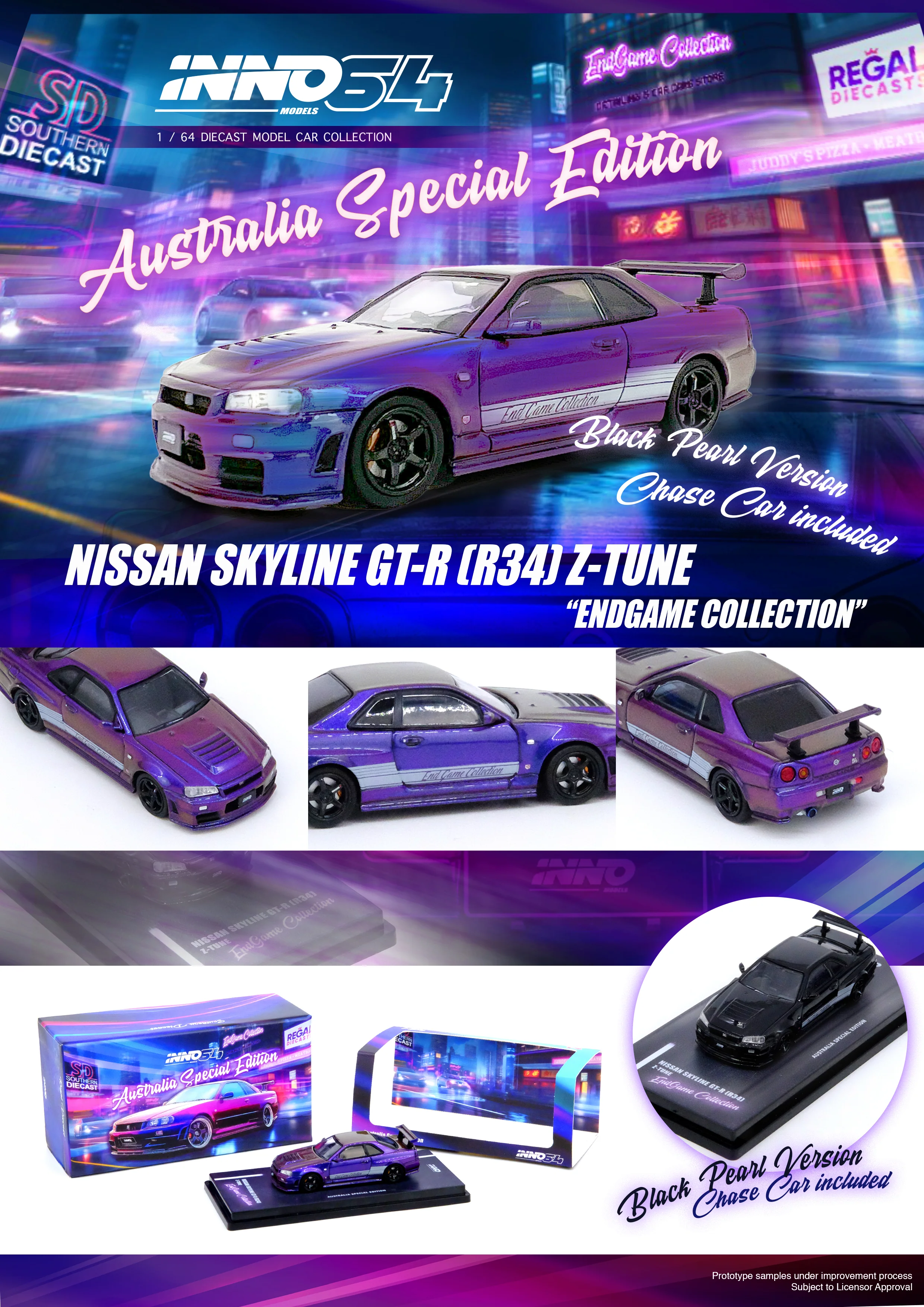 INNO64 1/64 Nissan Skyline GT-R (R34) Z-Tune "END GAME" Australia Special Edition - Image 7