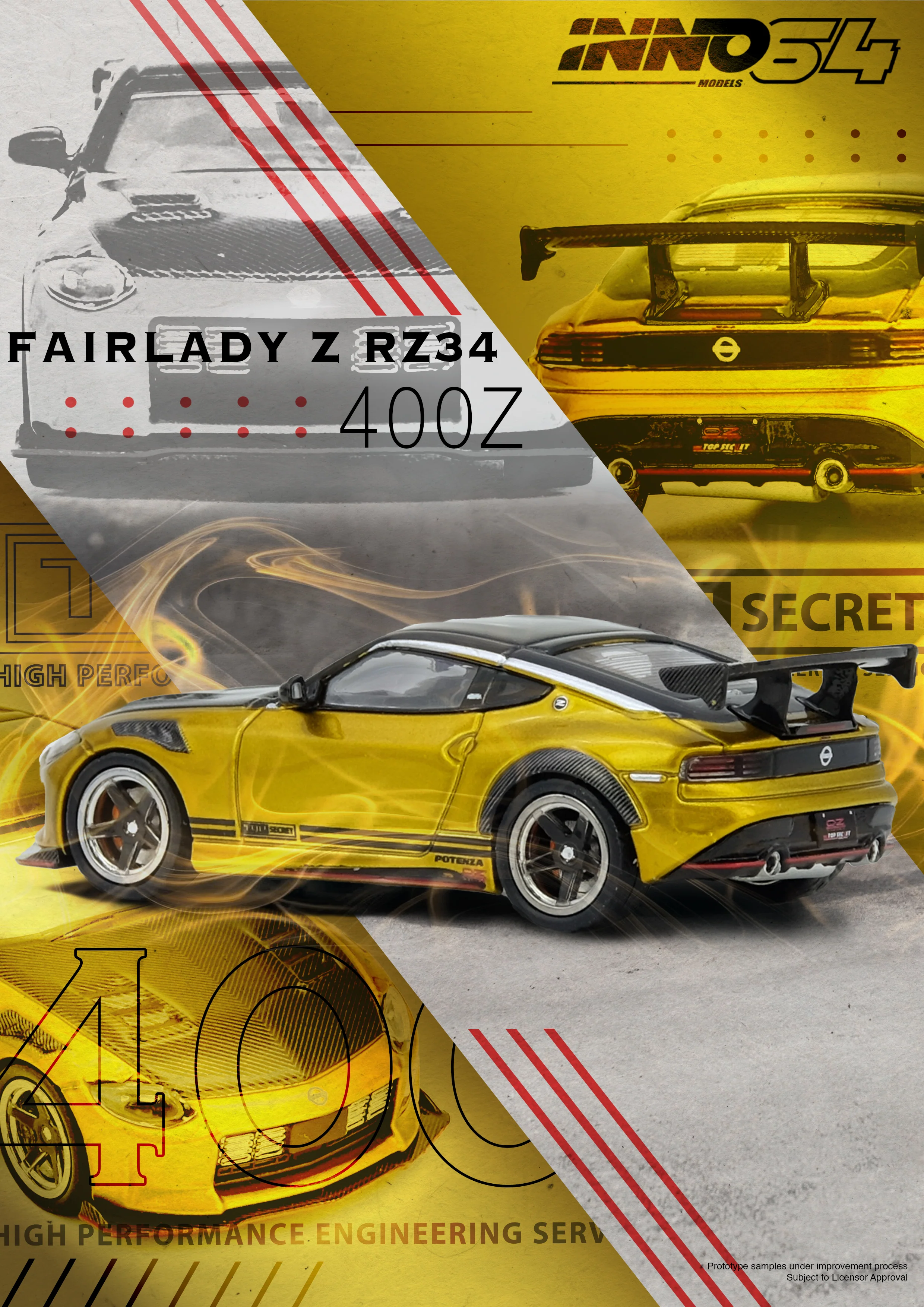 INNO64 1:64 TOP SECRET FAIRLADY Z (RZ34) in Gold - Image 3