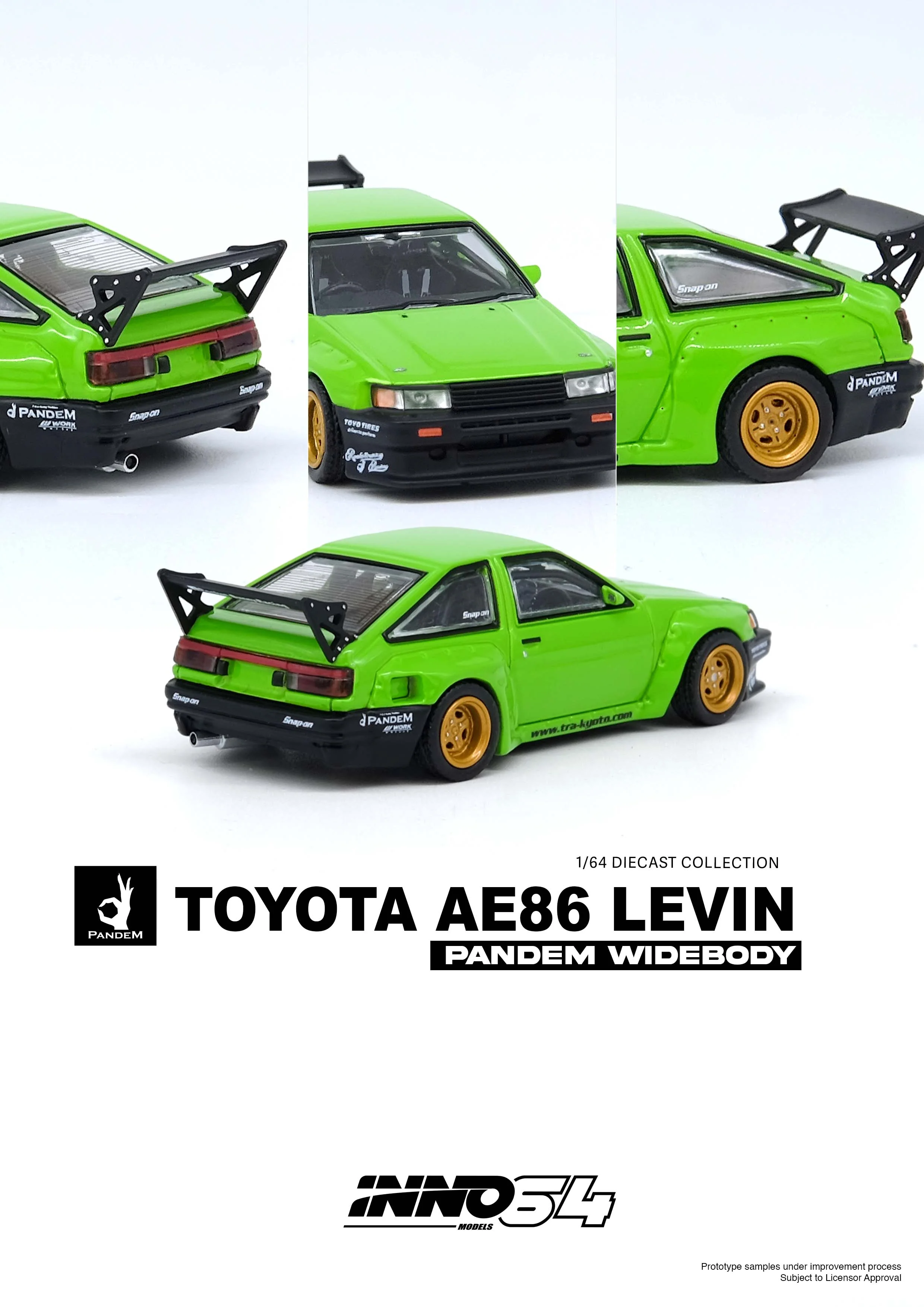 INNO64 1/64 Toyota AE86 Levin "Pandem Rocket Bunny" in Green - Image 4