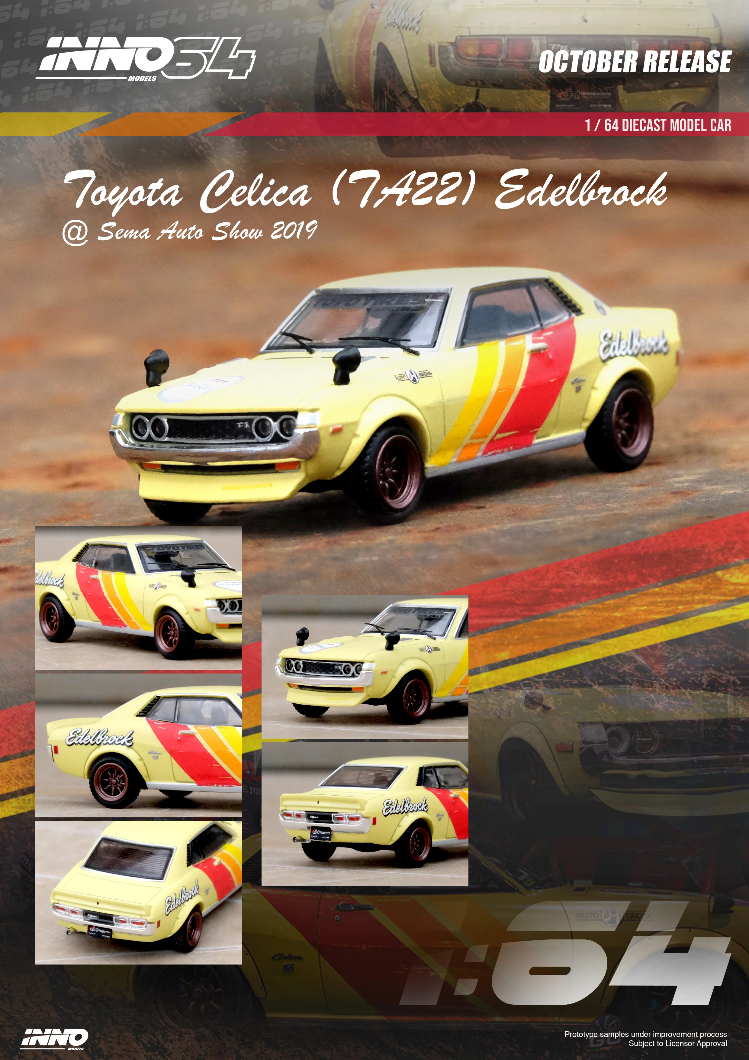 INNO64 1:64 Toyota Celica 1600GT (TA22) "EDELBROCK" SEMA Auto Salon 2019 - Image 5
