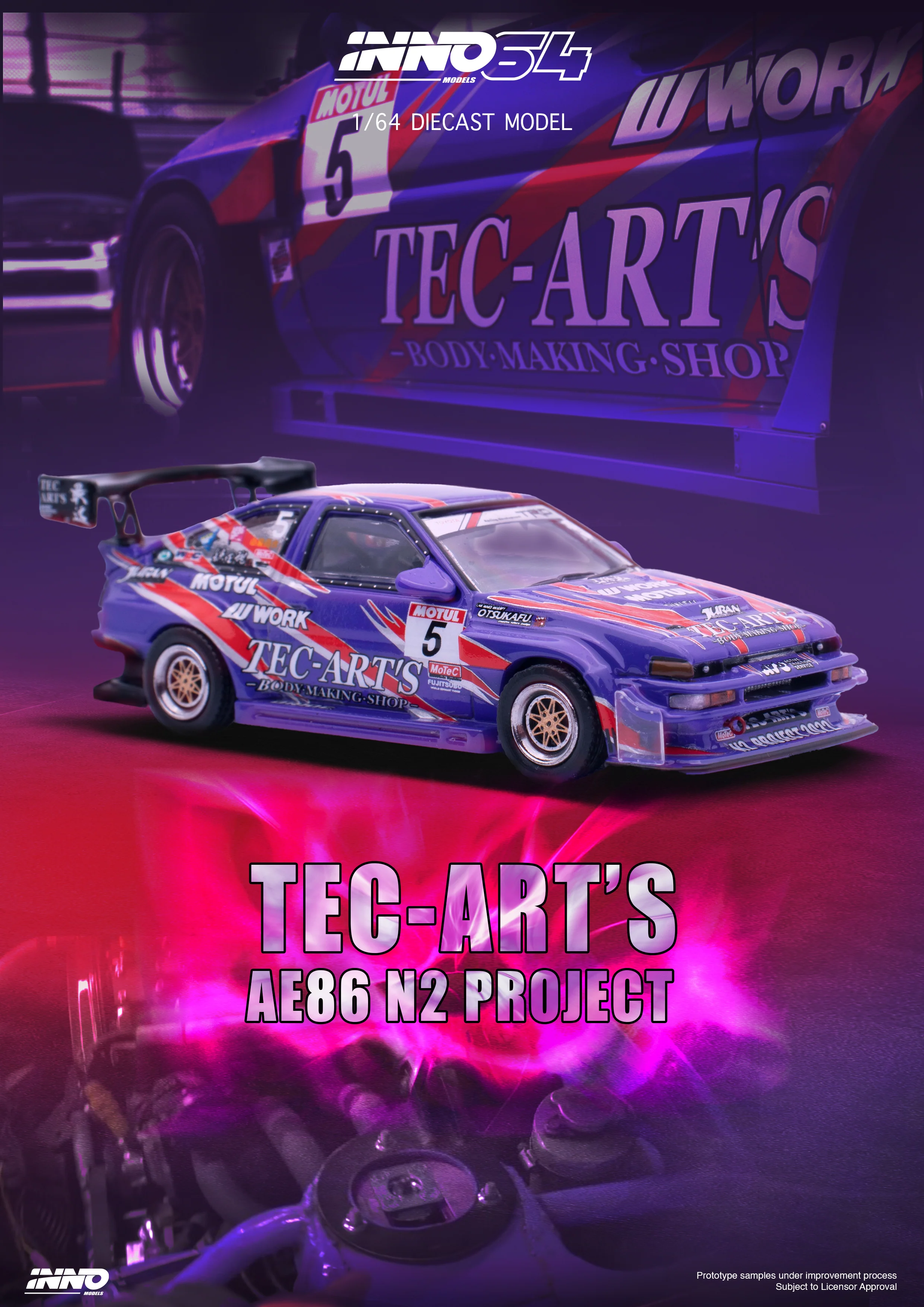 INNO64 1:64 Toyota Sprinter Trueno (AE86) N2 Project by Tec-Art - Image 4