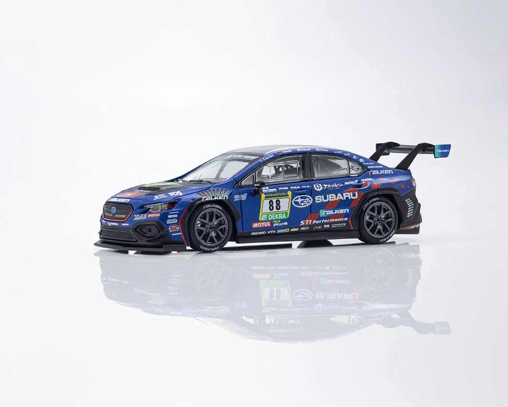 *PREORDER* Kyosho 1:64 Minicar Book Edition Subaru WRX NBR2024 with MOTN LED Base Compatible in Blue - Image 4