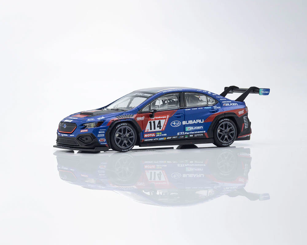 *PREORDER* Kyosho 1:64 Minicar Book Edition Subaru WRX NBR2023 with MOTN LED Base Compatible in Blue - Image 4