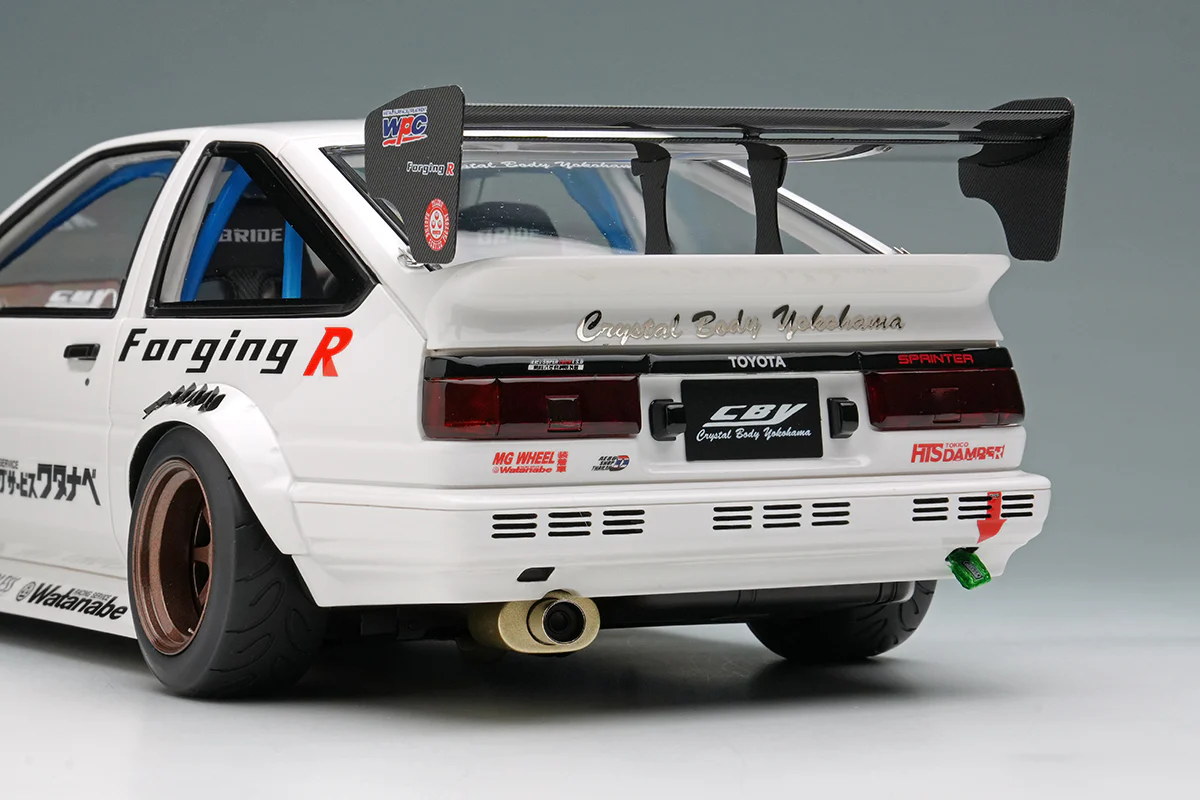 *PREORDER* Make Up Co., Ltd. 1:18 Toyota Sprinter Trueno (AE86) 3Door Crystal Body Yokohama Edition - Image 8