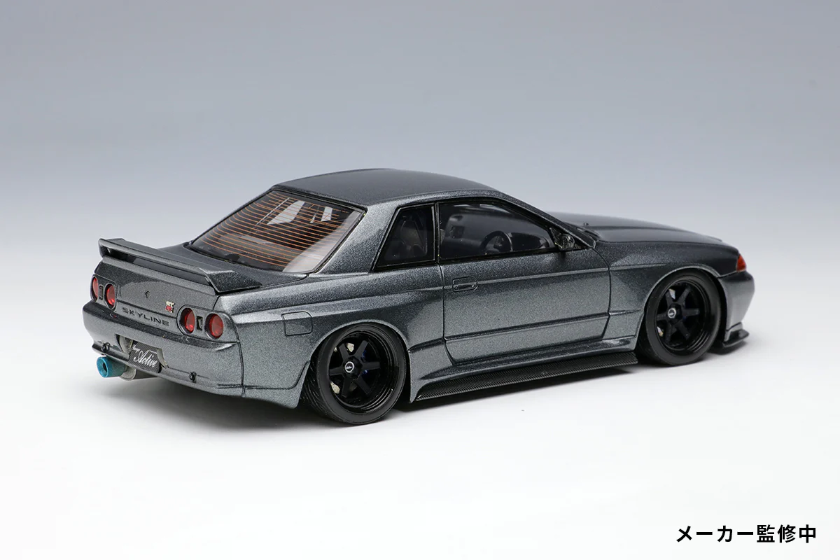 *PREORDER* Make Up Co., Ltd / Eidolon 1:43 Nissan Skyline GT-R (BNR32) Garage Active Skyline GT-R Widebody (RC-VI Wheel) in Gunmetal - Image 2