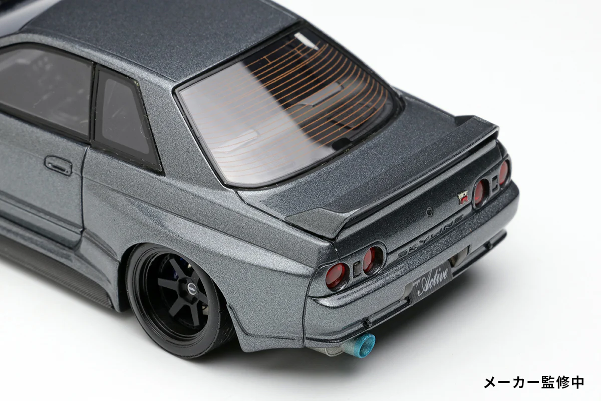 *PREORDER* Make Up Co., Ltd / Eidolon 1:43 Nissan Skyline GT-R (BNR32) Garage Active Skyline GT-R Widebody (RC-VI Wheel) in Gunmetal - Image 5