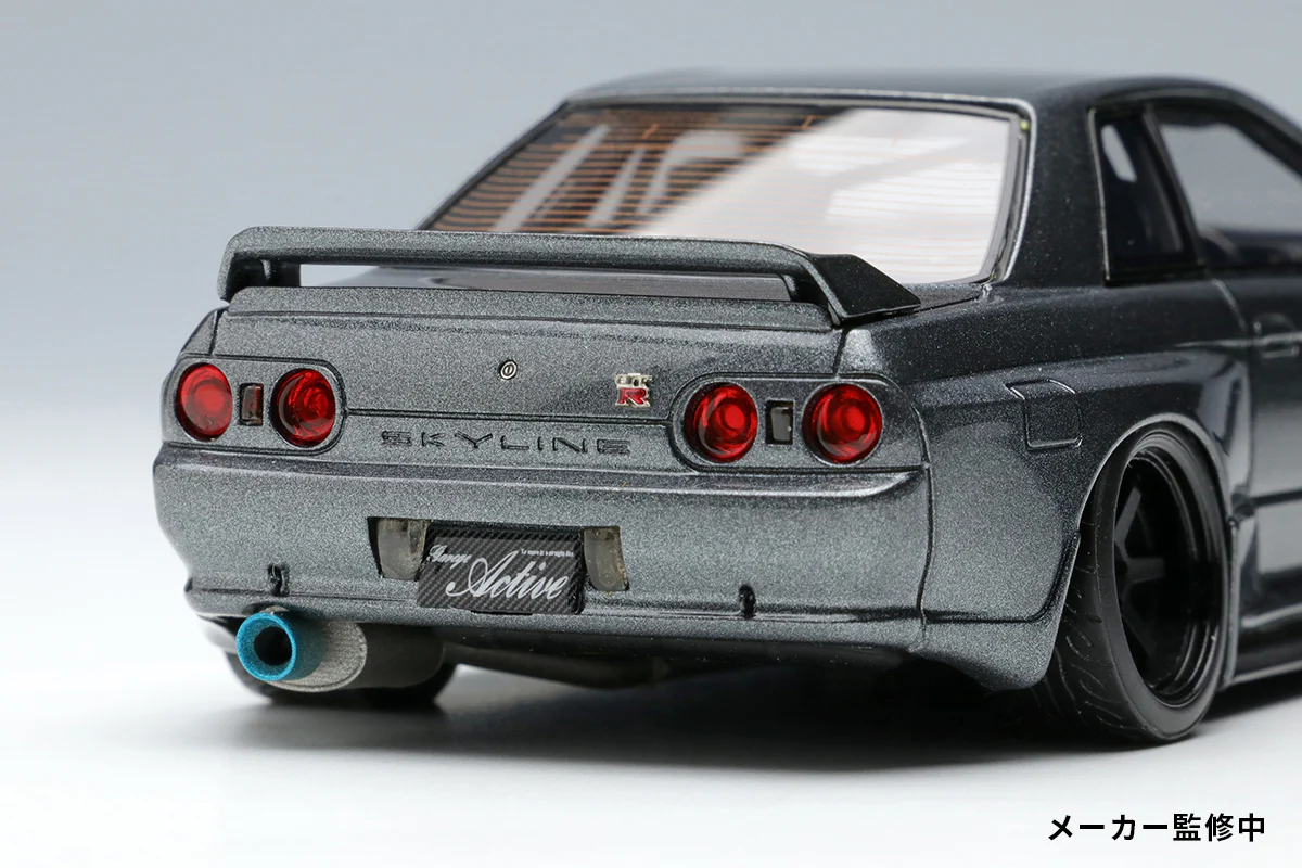 *PREORDER* Make Up Co., Ltd / Eidolon 1:43 Nissan Skyline GT-R (BNR32) Garage Active Skyline GT-R Widebody (RC-VI Wheel) in Gunmetal - Image 6