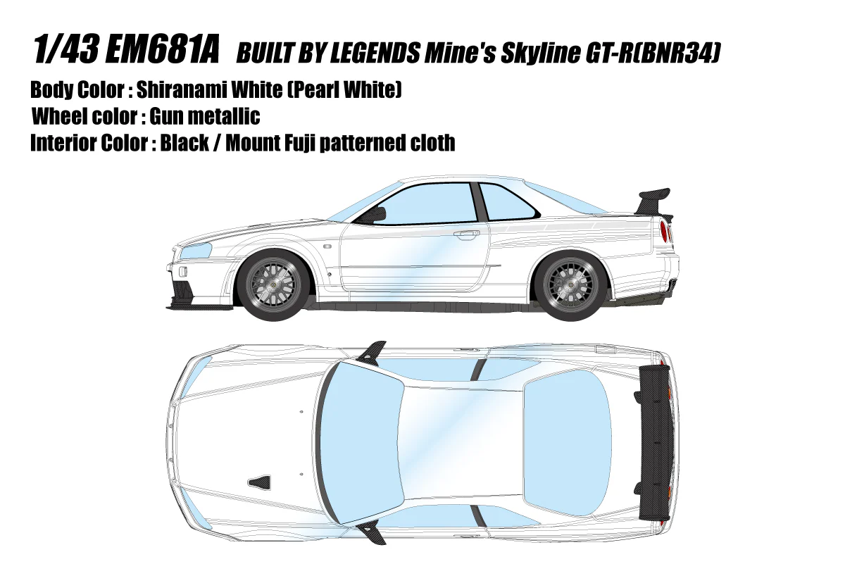 Make Up Co., Ltd / Eidolon 1:43 Nissan Skyline GT-R (BNR34) BUILT BY LEGENDS Mine's - Image 8