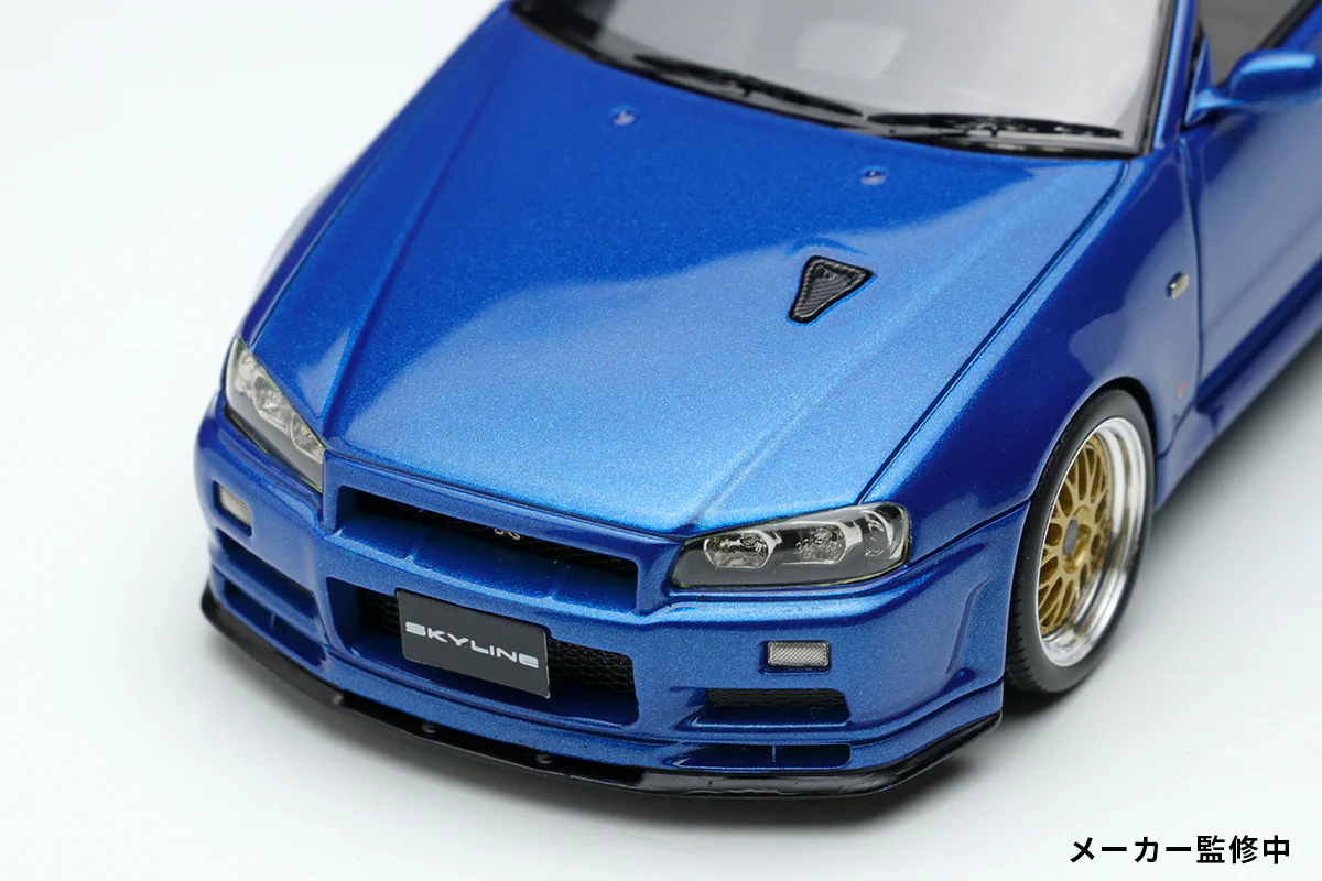 *PREORDER* Make Up Co., Ltd / Eidolon 1:43 Nissan Skyline GT-R (BNR34) V-spec II 2000 (BBS LM Wheel) in Bayside Blue - Image 4