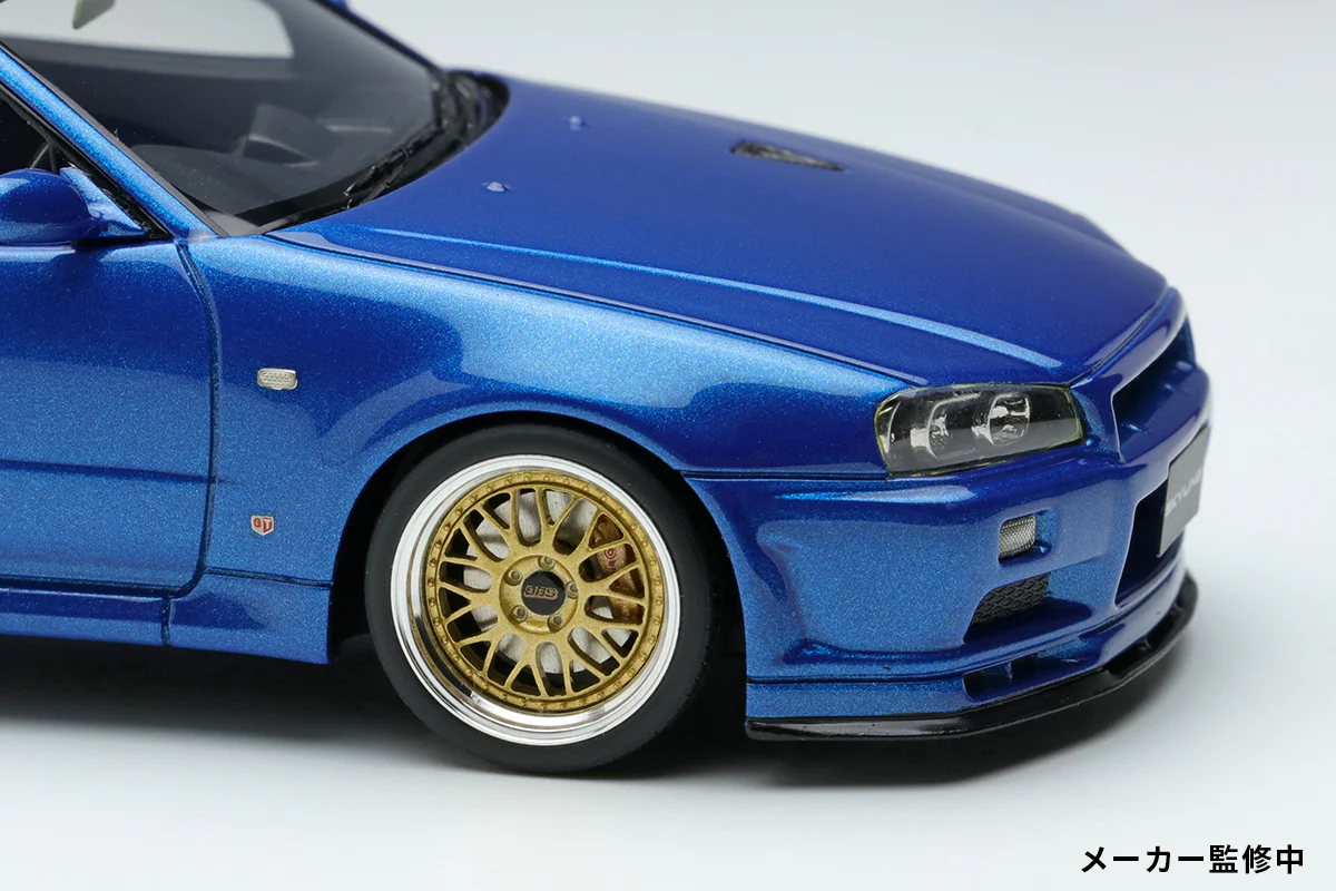 *PREORDER* Make Up Co., Ltd / Eidolon 1:43 Nissan Skyline GT-R (BNR34) V-spec II 2000 (BBS LM Wheel) in Bayside Blue - Image 5