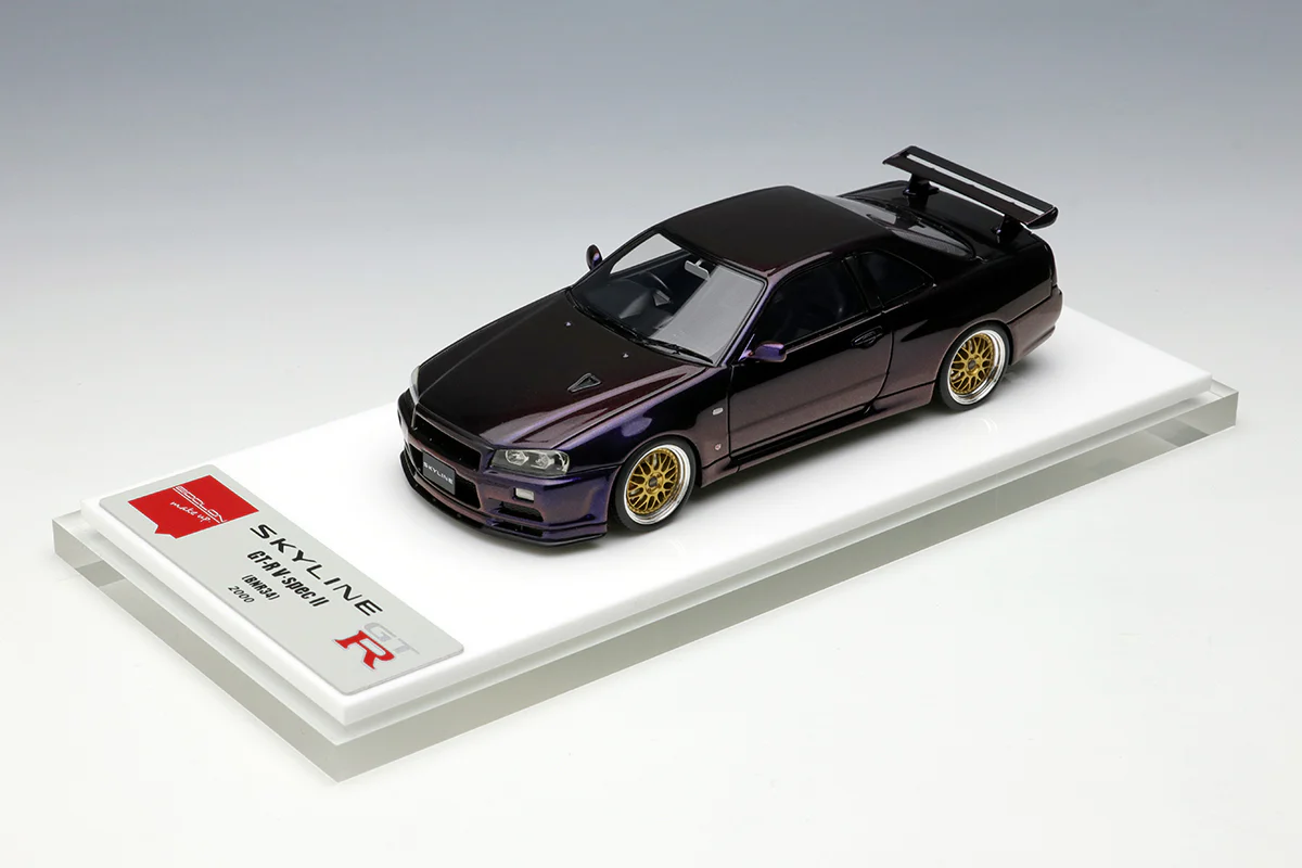 Make Up Co., Ltd / Eidolon 1:43 Nissan Skyline GT-R (BNR34) V-spec II 2000 (BBS LM Wheel) in Midnight Purple 3 - Image 9