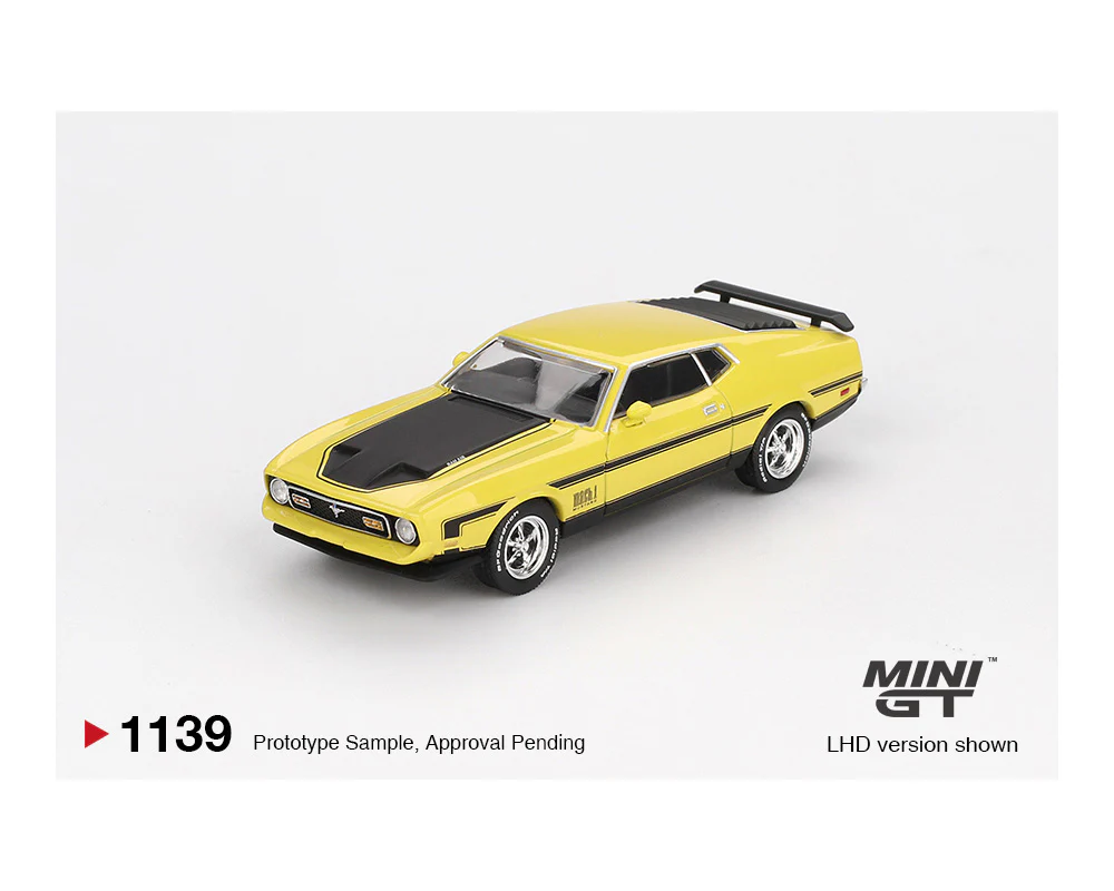 MINI GT 1:64 Ford Mustang Mach1- Grabber Yellow - Image 2