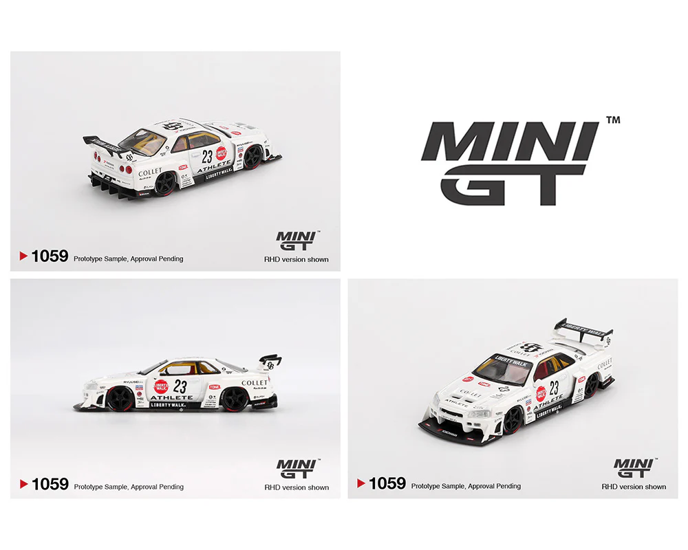 MINI GT 1:64 Nissan LB-ER34 Super Silhouette ATHLETE/COLLET in White