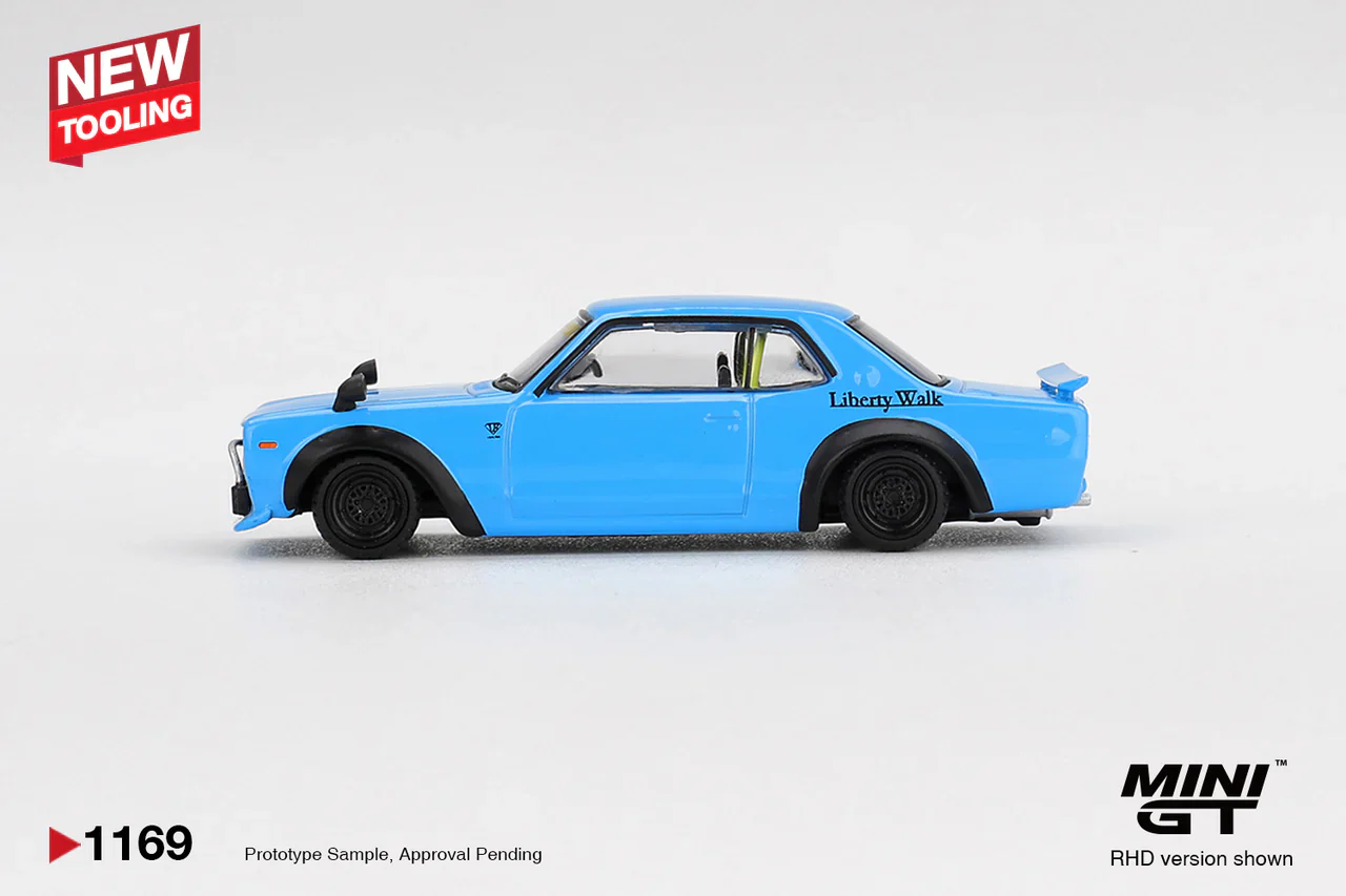 *PREORDER* MINI GT 1:64 Nissan LB★Works HAKOSUKA in Baby Blue - Image 2