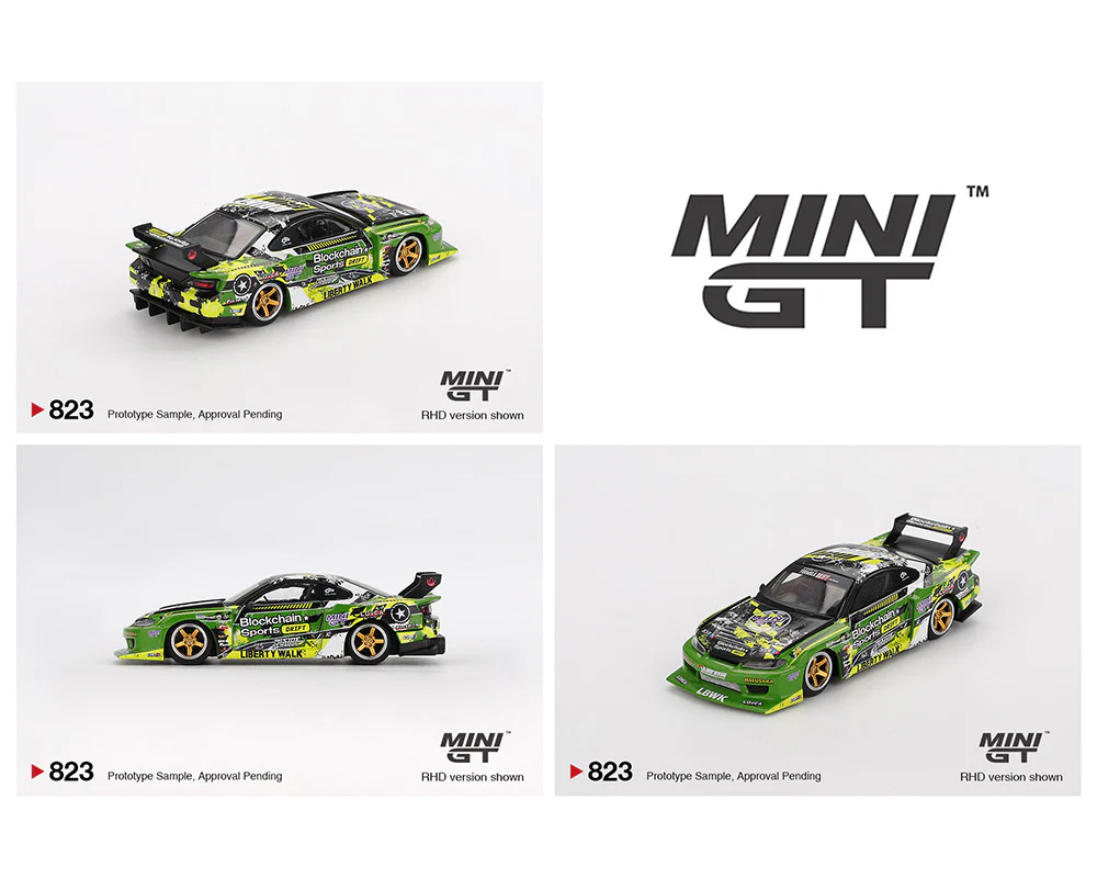 MINI GT 1:64 Nissan Silvia (S15) LB-Super Silhouette #555 V2 2024 Formula Drift Japan in Green - Image 2