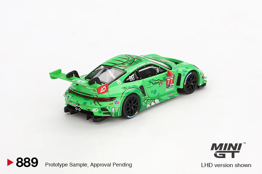 MINI GT 1:64 Porsche 911 GT3 R #77 AO Racing 2024 IMSA Daytona 24 Hrs GTD Pro 2nd Place - Image 3
